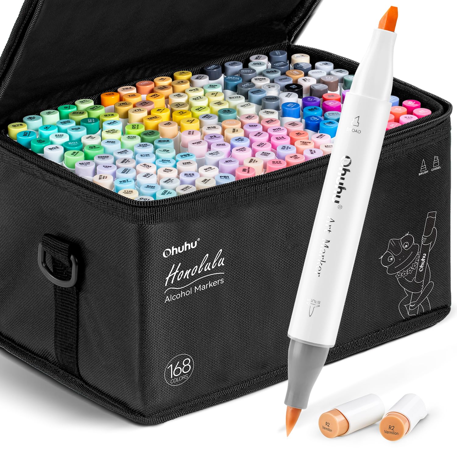 Foto 2 pulgar | Juego De Rotuladores De Alcohol Ohuhu Con Punta De Pincel De 168 Colores, Tinta Recargable - Venta Internacional.
