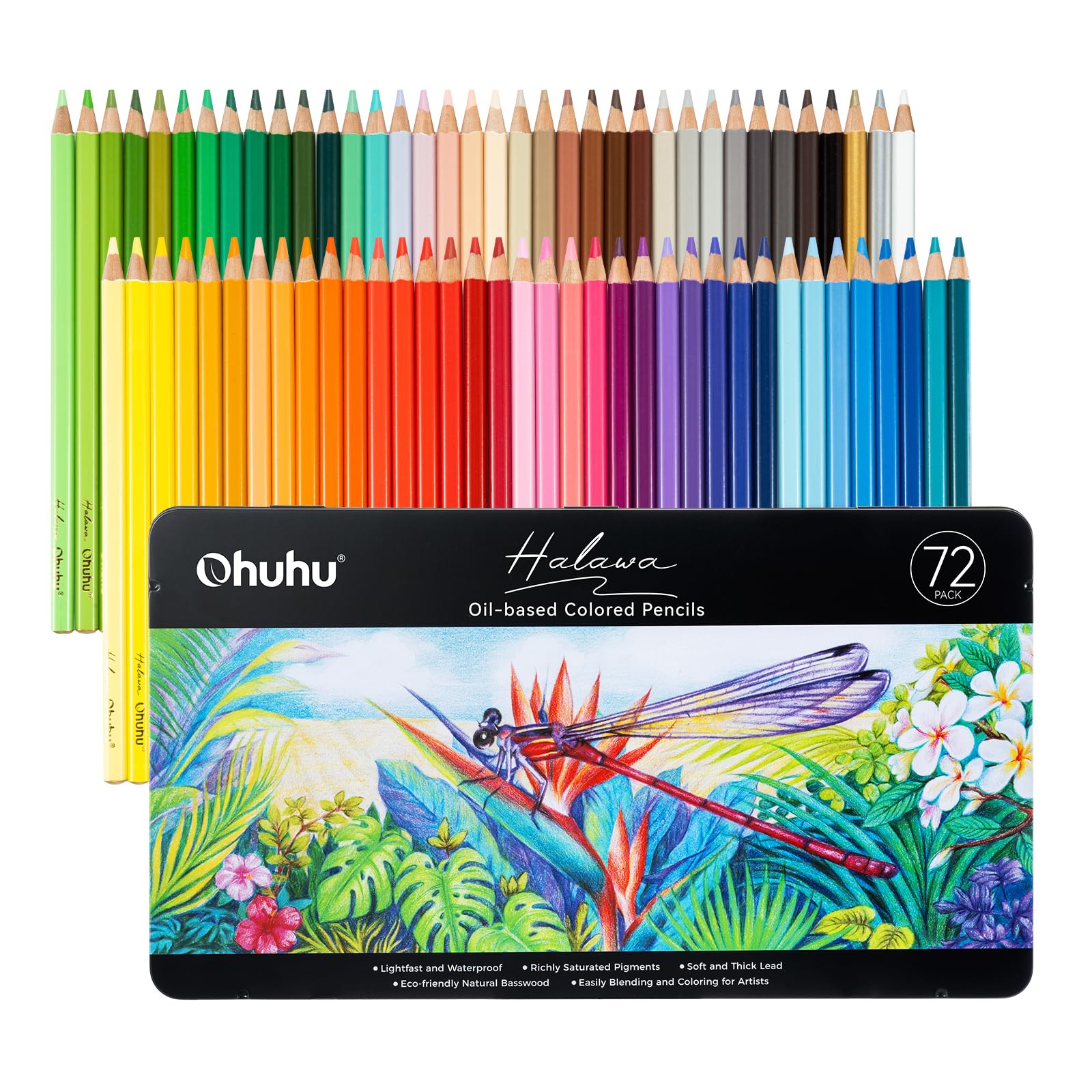 Foto 2 pulgar | Lápices De Colores Ohuhu 72 Para Dibujo A Base De Óleo Para Artista, Paquete De 72 - Venta Internacional.