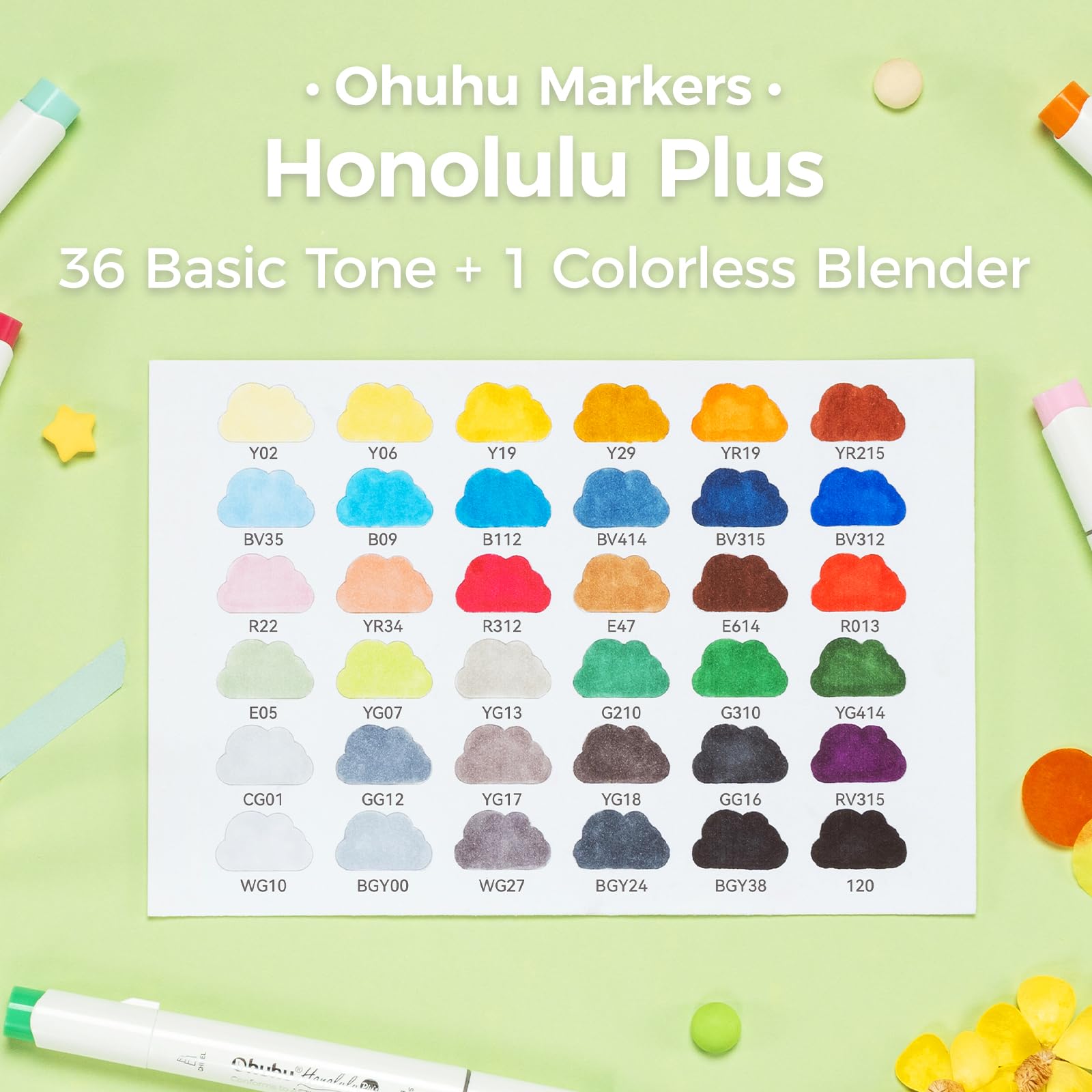 Foto 7 pulgar | Juego De Rotuladores Con Alcohol Ohuhu Supreme Brush & Chisel De 36 Colores - Venta Internacional.