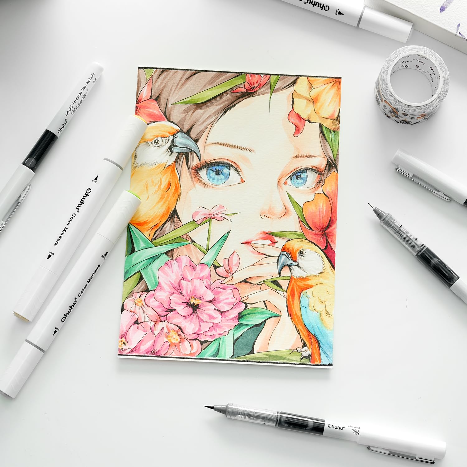 Foto 6 | Bolígrafos De Dibujo Liquid Fineliner Ohuhu, 9 Tamaños, Tinta Negra - Venta Internacional.