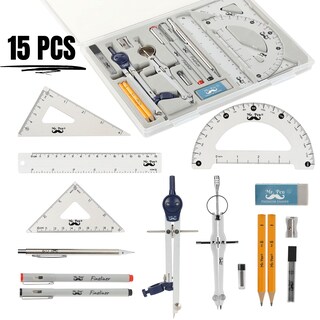 Foto 2 | Set De Geometría Mr. Pen Professional De 15 Piezas Con Funda Para Artistas - Venta Internacional.