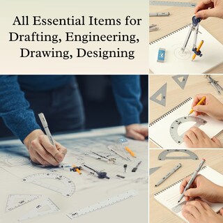 Foto 5 | Set De Geometría Mr. Pen Professional De 15 Piezas Con Funda Para Artistas - Venta Internacional.