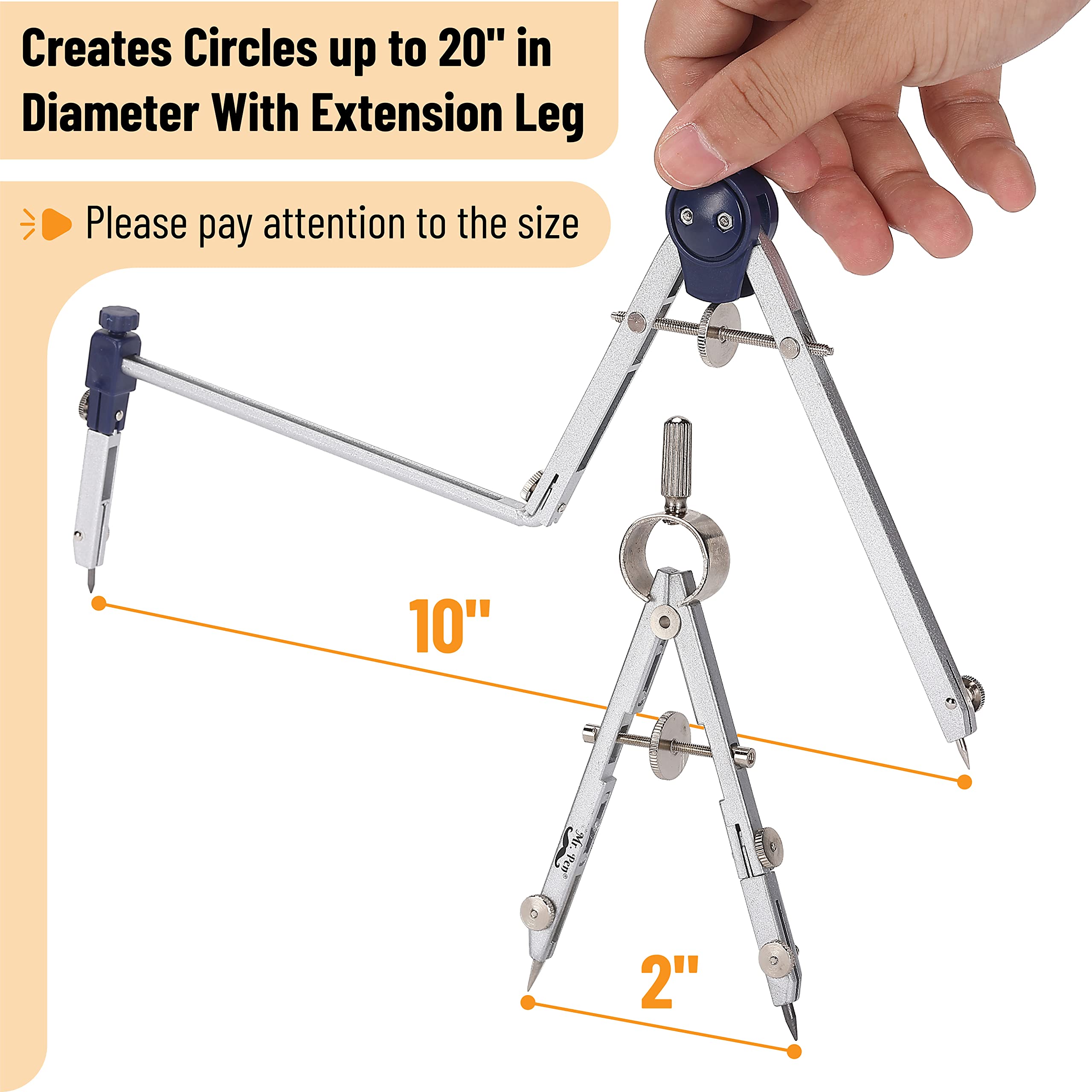 Foto 4 pulgar | Set Geometry Mr. Pen Professional Metal Compass 7 Piezas - Venta Internacional.