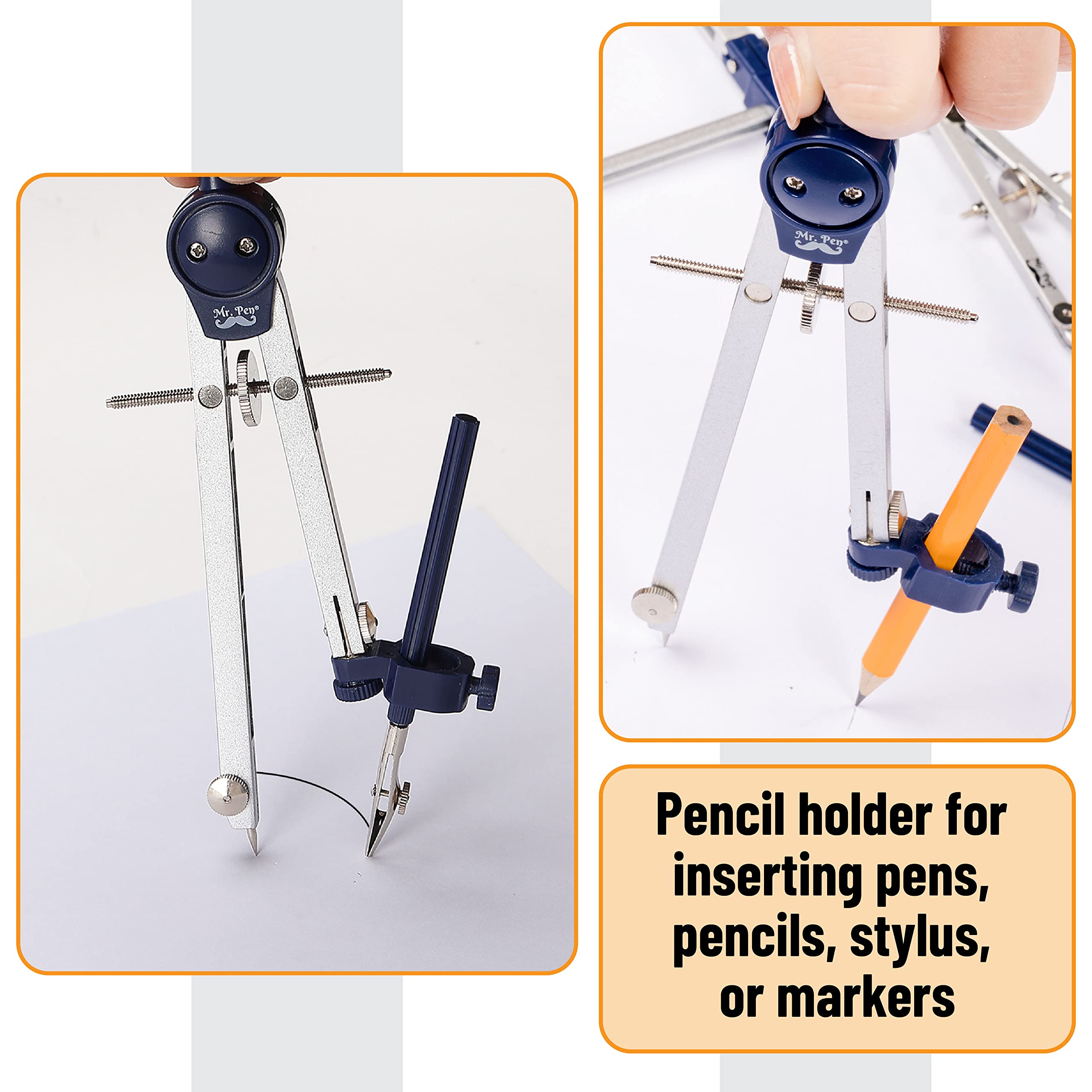 Foto 7 pulgar | Set Geometry Mr. Pen Professional Metal Compass 7 Piezas - Venta Internacional.