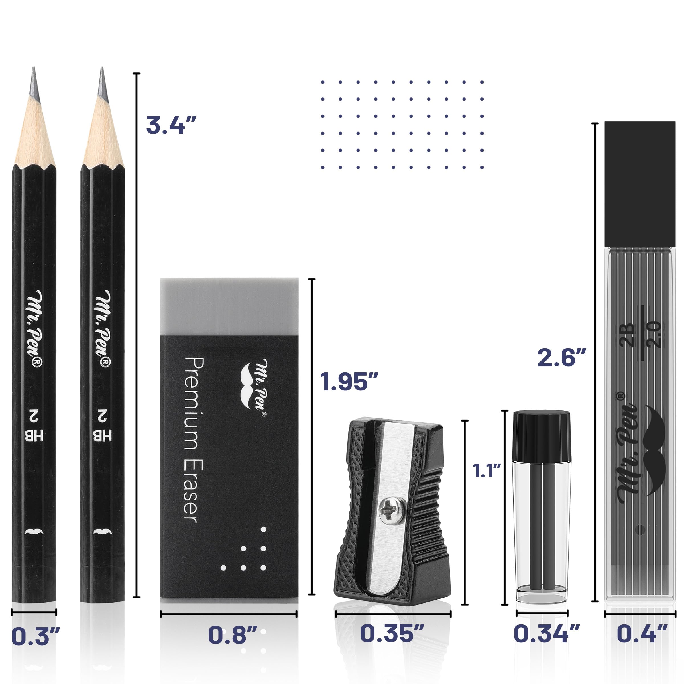 Foto 7 pulgar | Set De Geometría Mr. Pen Professional De 15 Piezas Con Funda Para Artistas - Venta Internacional.