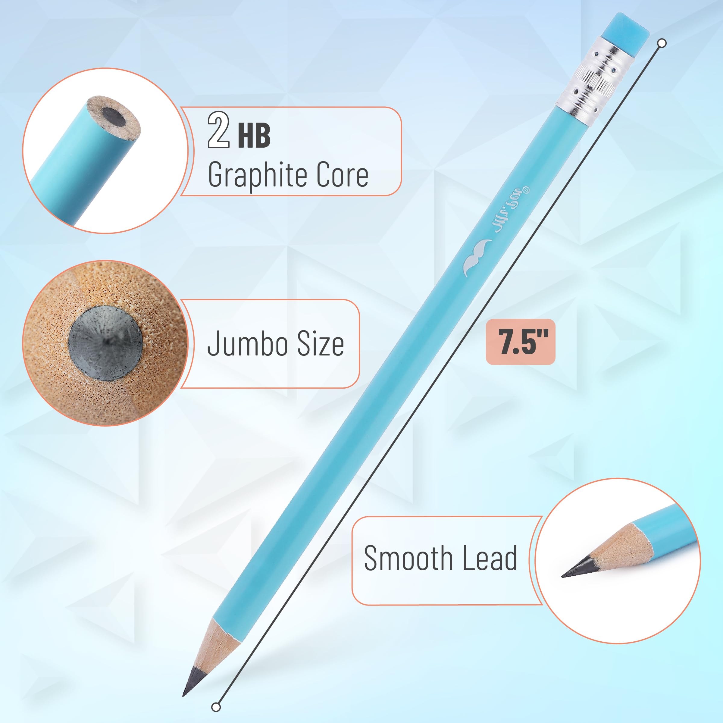Foto 3 | Lápiz Jumbo Pencils Mr. Pen 30 Para Niños De 2 A 4 Y 4 A 8 Años - Venta Internacional.