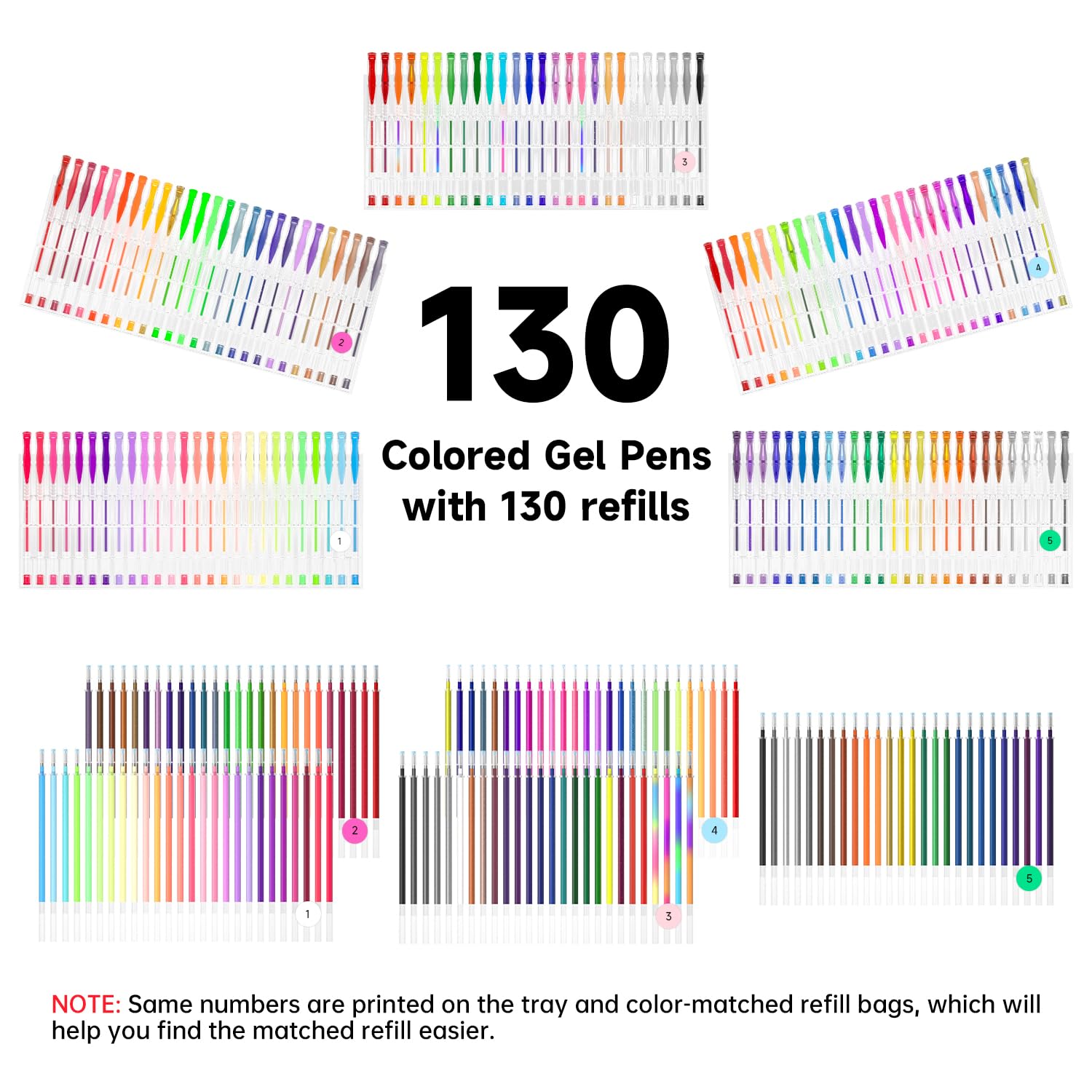 Foto 2 | Set De Bolígrafos De Gel Shuttle Art, 260 Unidades, 130 Colores Con 130 Recambios - Venta Internacional.
