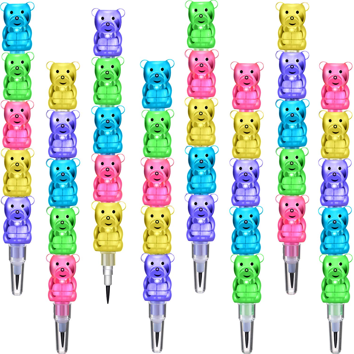Lápices Apilables Boao Plastic Bear, 30 Unidades, Para Niños - Venta Internacional. $711