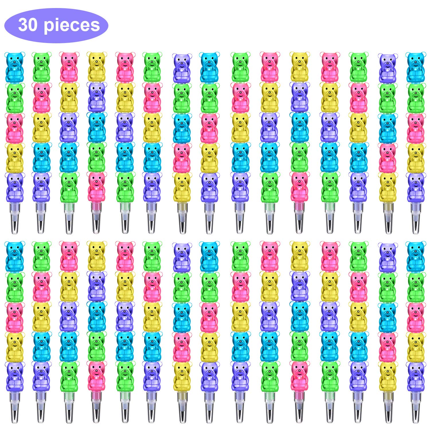 Foto 6 pulgar | Lápices Apilables Boao Plastic Bear, 30 Unidades, Para Niños - Venta Internacional.