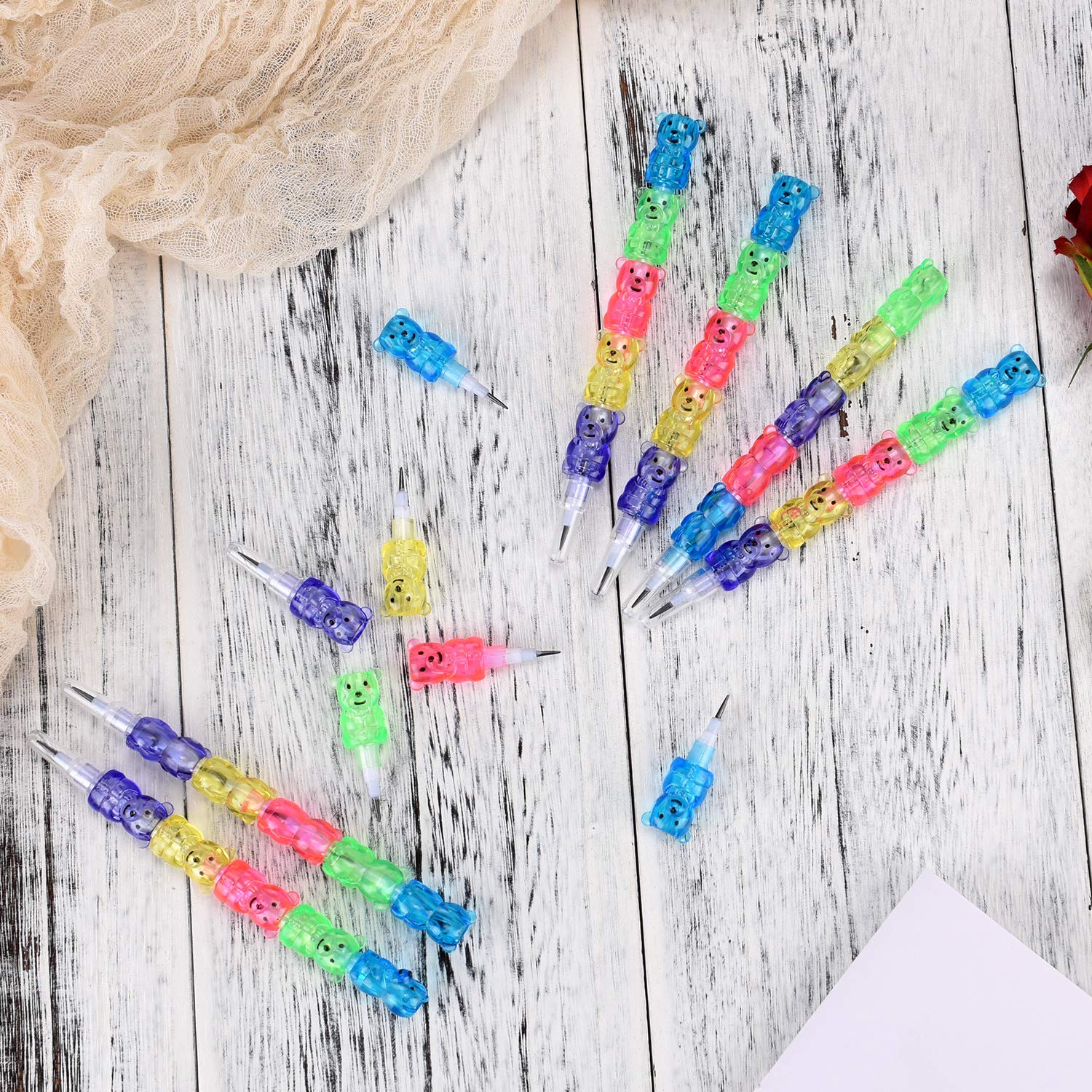 Foto 6 | Lápices Apilables Boao Plastic Bear, 30 Unidades, Para Niños - Venta Internacional.