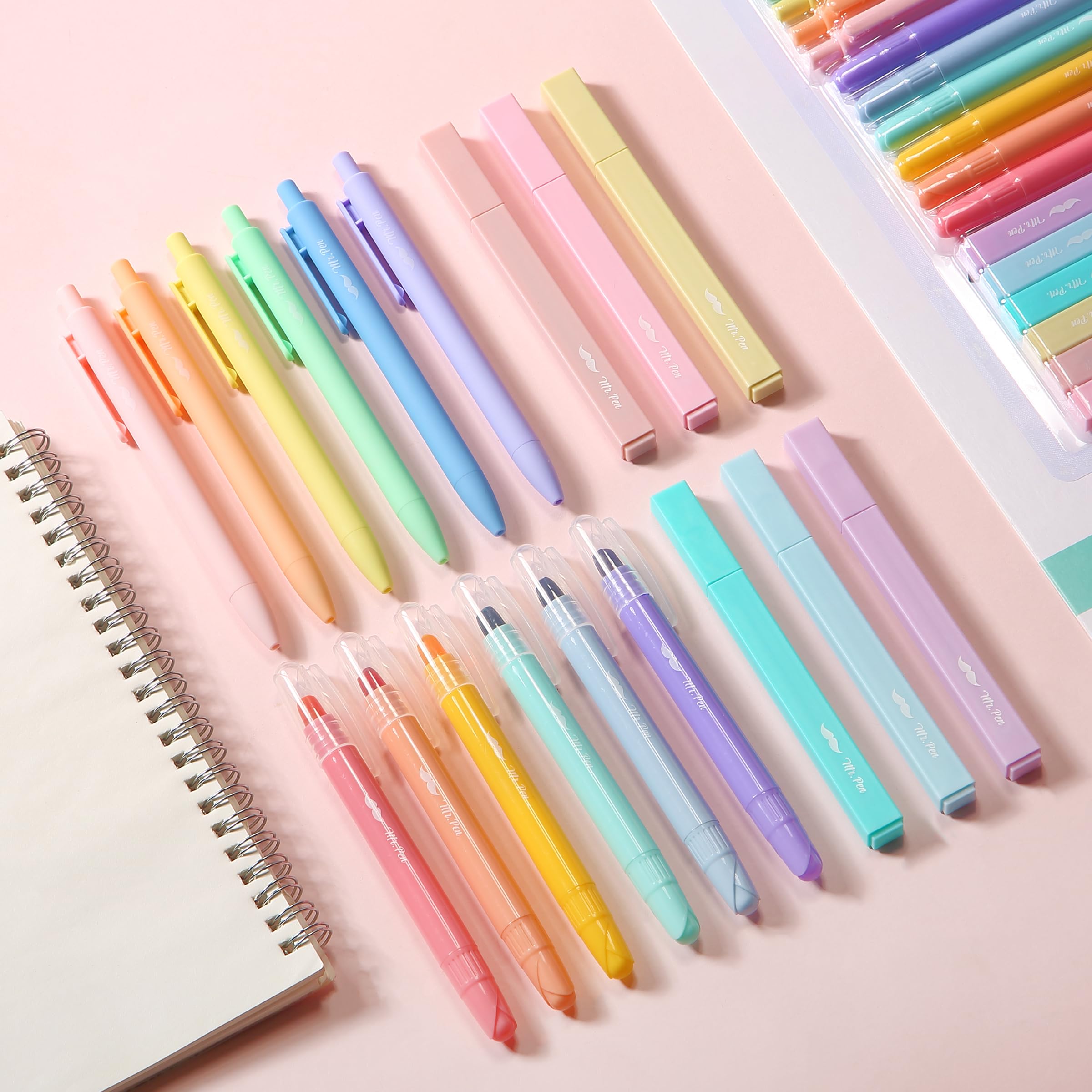 Foto 6 | Set De Iluminadores Y Bolígrafos De Gel Mr. Pen Aesthetic, Paquete De 18 - Venta Internacional.