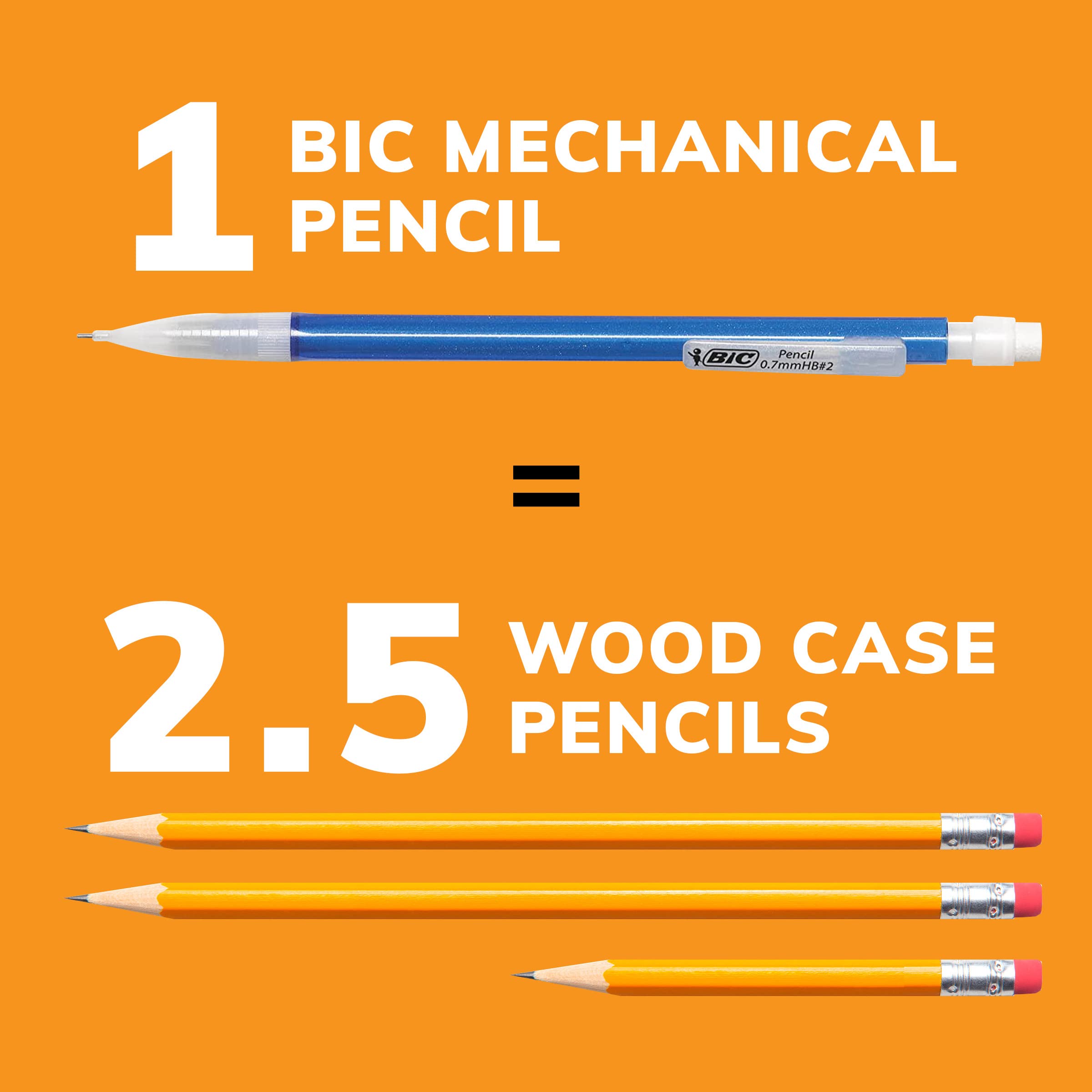 Foto 5 | Lápiz Mecánico Bic Xtra Sparkle 0.7mm Con Borrador 144 Unidades - Venta Internacional.
