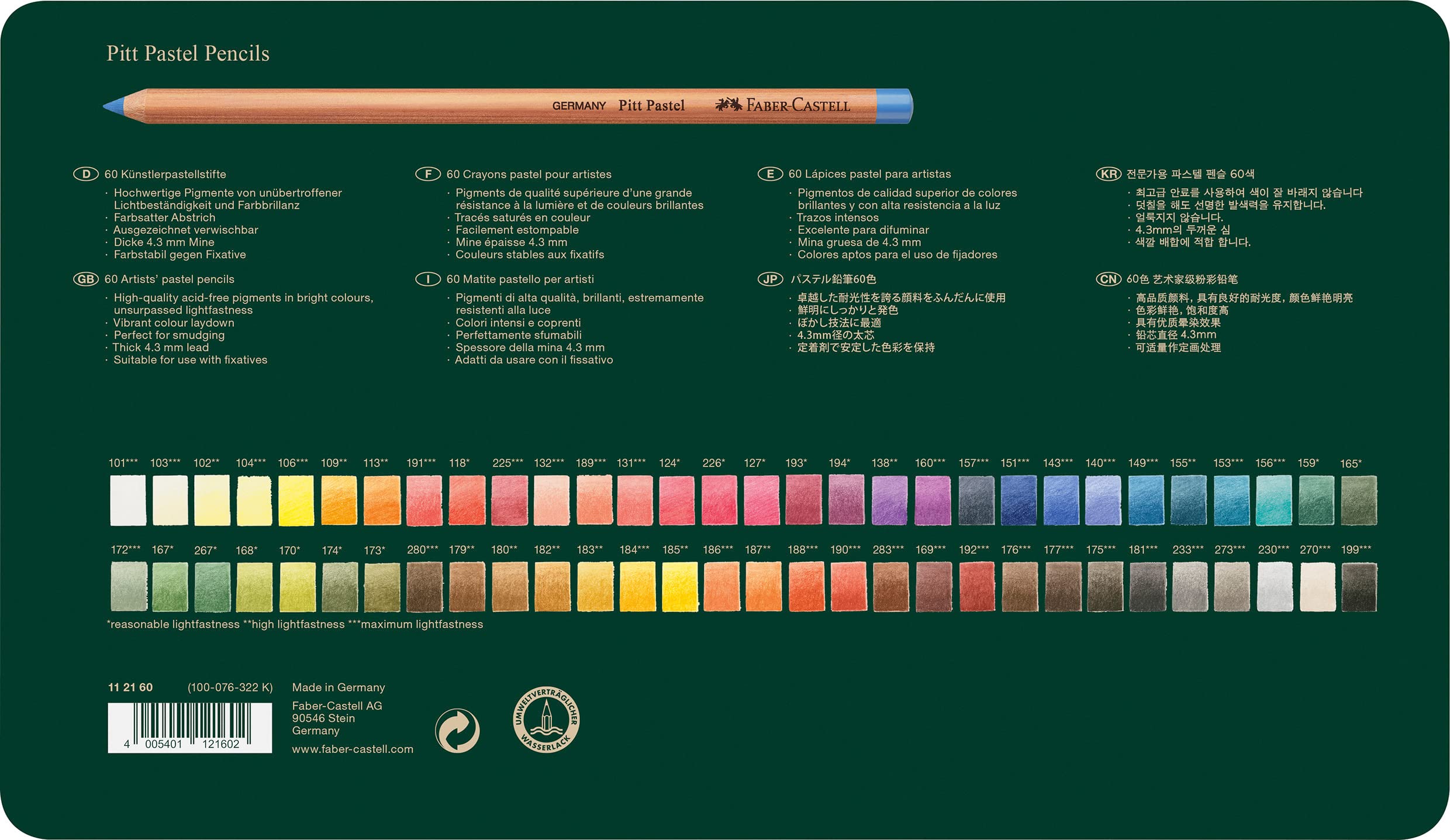 Foto 5 pulgar | Set De Lápices De Colores Faber-castell Pitt Pastell 60 Unidades - Venta Internacional.