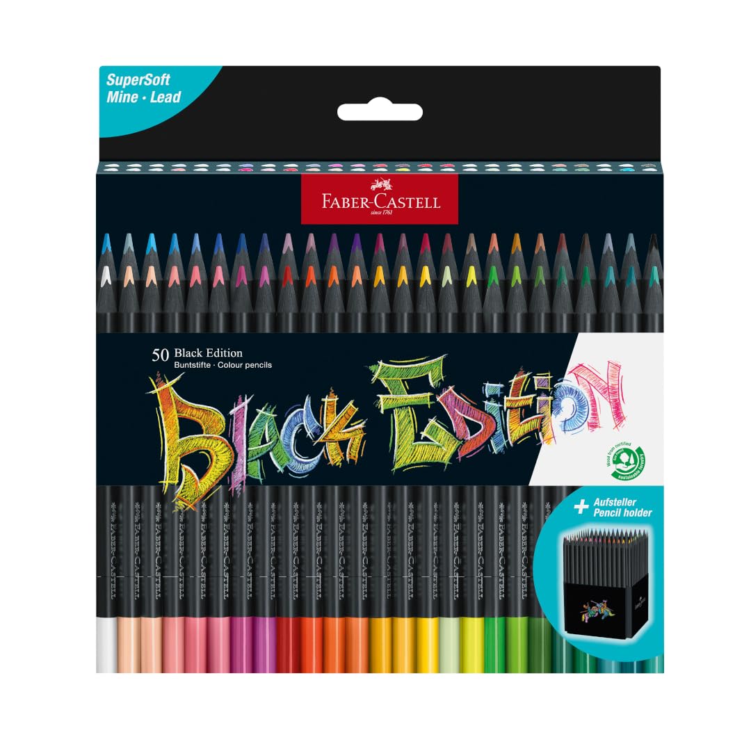 Foto 2 pulgar | Lápices De Colores Faber-castell Black Edition 50 Black Wood - Venta Internacional.