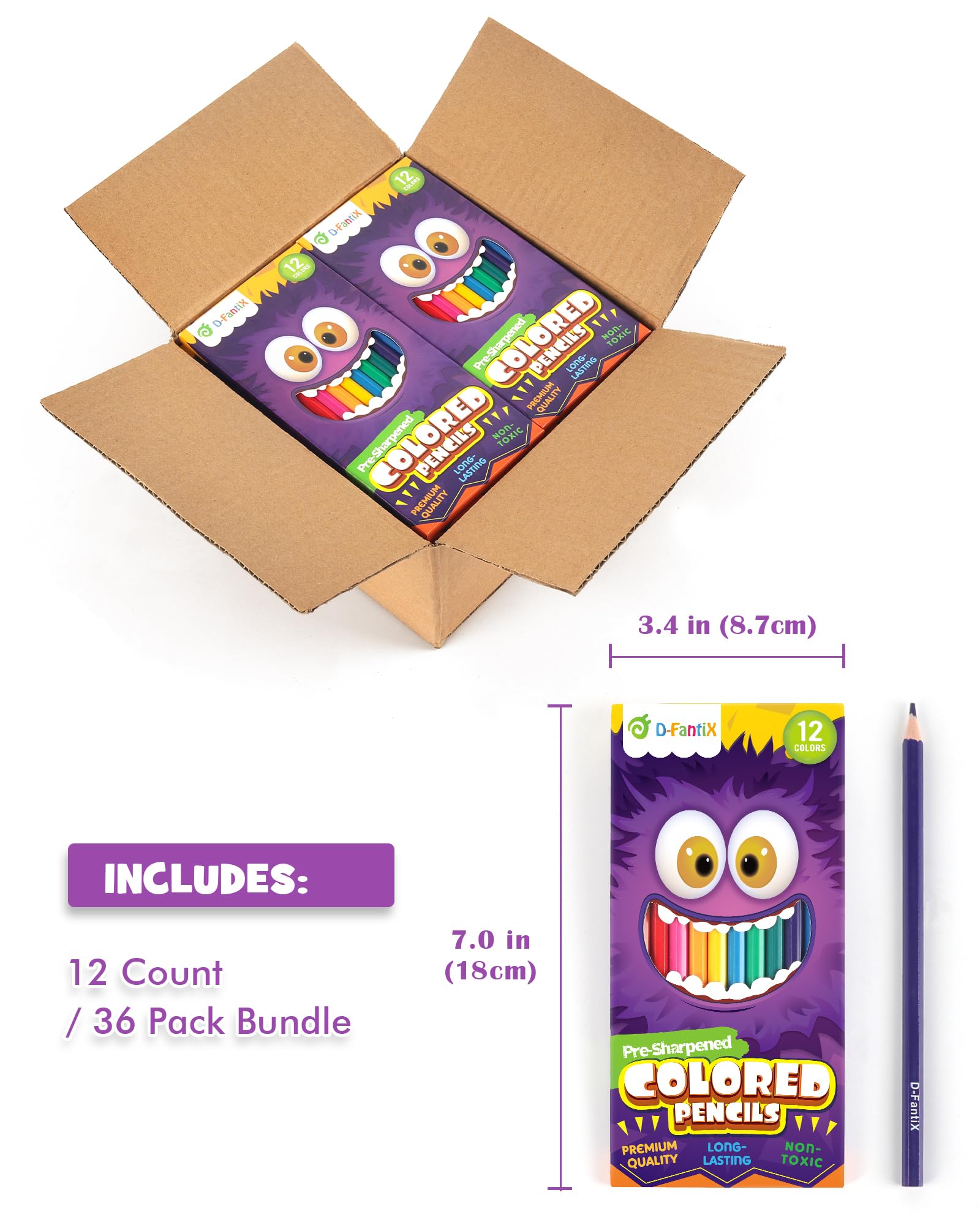 Foto 2 | Lápices De Colores D-fantix, 432 Unidades, 36 Paquetes, Preafilados - Venta Internacional.
