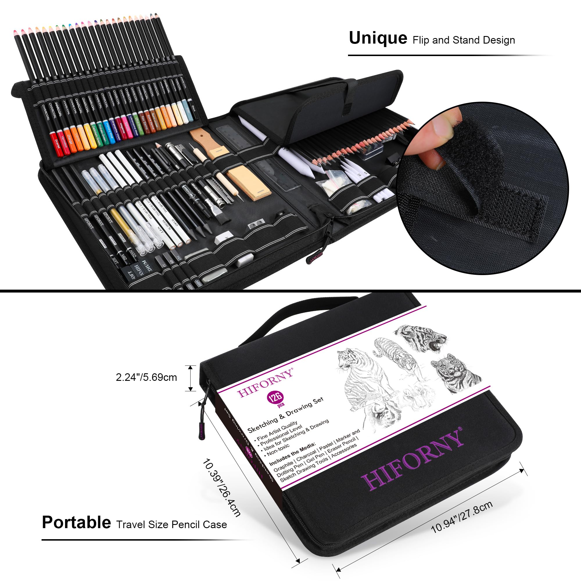 Foto 4 pulgar | Kit De Dibujo Hiforny, 126 Unidades, Juego De Lápices De Dibujo Con Cuaderno De Bocetos - Venta Internacional.