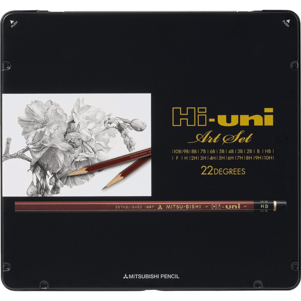Foto 1 | Lápices De Madera Art Set Uni Hi De 10b A 10h, Caja De 22 - Venta Internacional.
