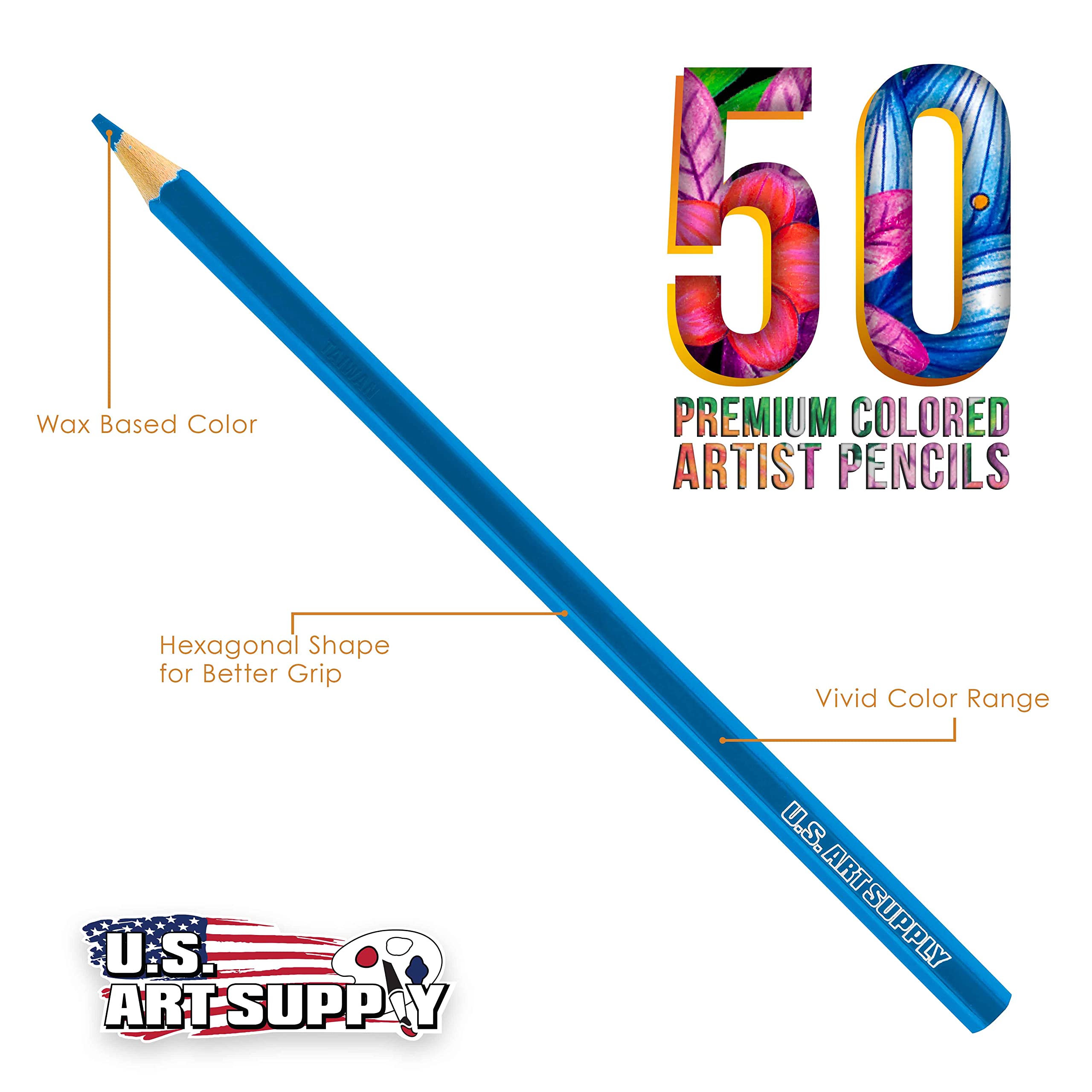 Foto 2 | Juego De Lápices De Colores U.s. Art Supply De 50 Piezas Con Papel De Dibujo - Venta Internacional.