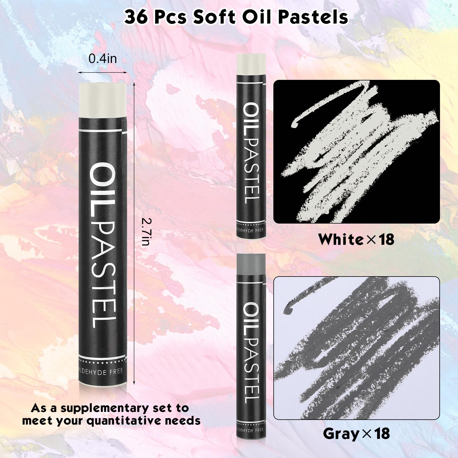 Foto 2 | Lápices De Colores Al Óleo Geyoga, 36 Unidades, Bulk Artists, Color Blanco Y Gris - Venta Internacional.