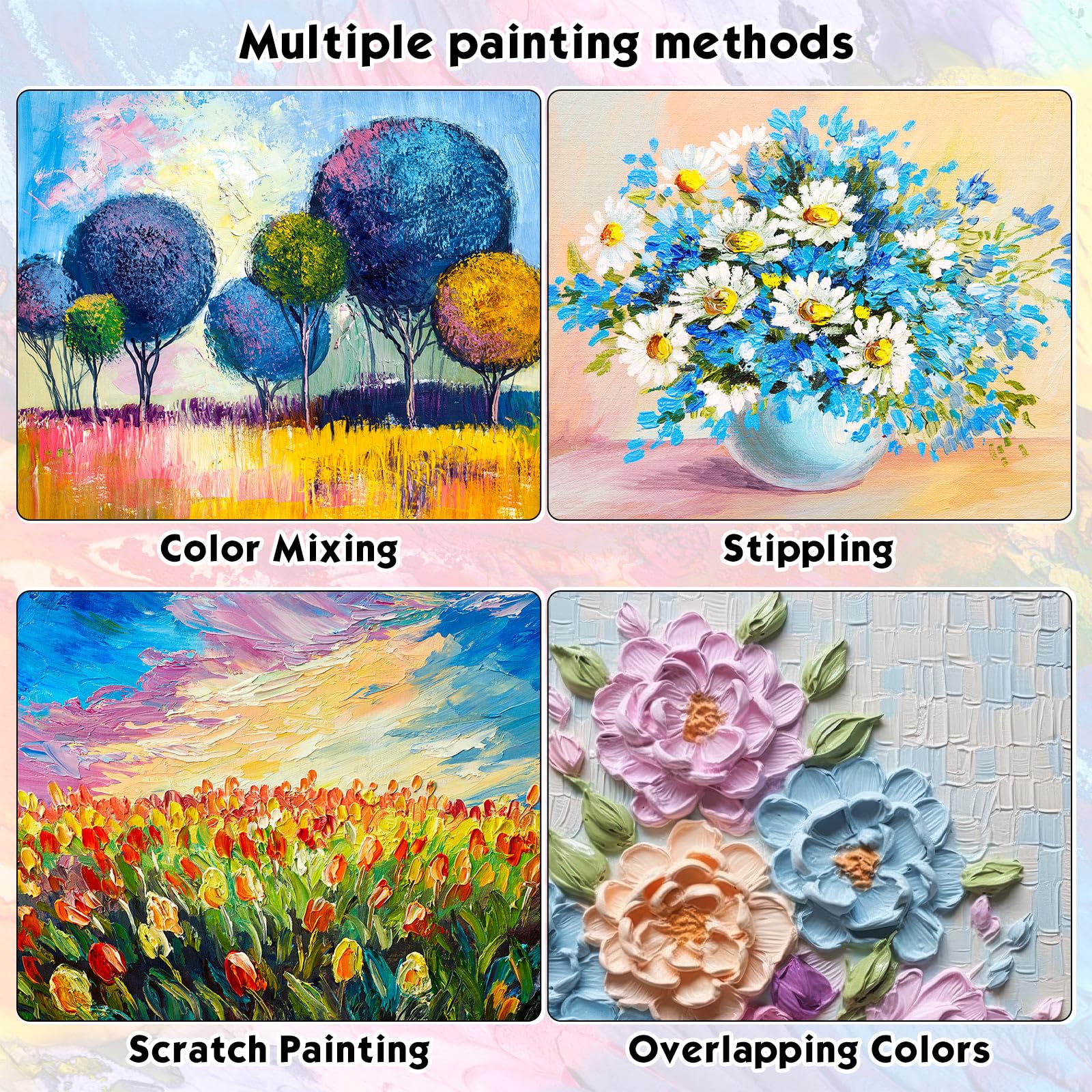 Foto 5 | Lápices De Colores Al Óleo Geyoga, 36 Unidades, Bulk Artists, Color Blanco Y Gris - Venta Internacional.