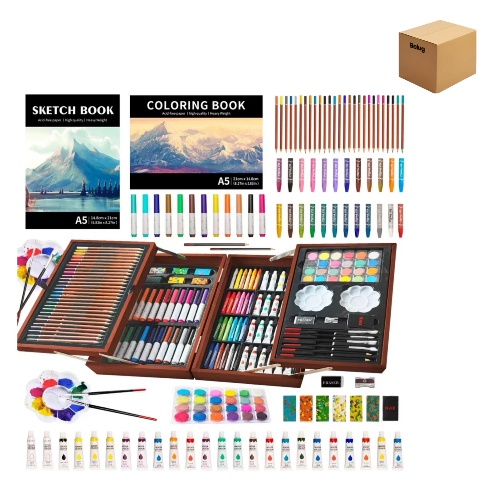 Kit De Arte Material De Arte De 139 Piezas Belug  Marron Oscuro