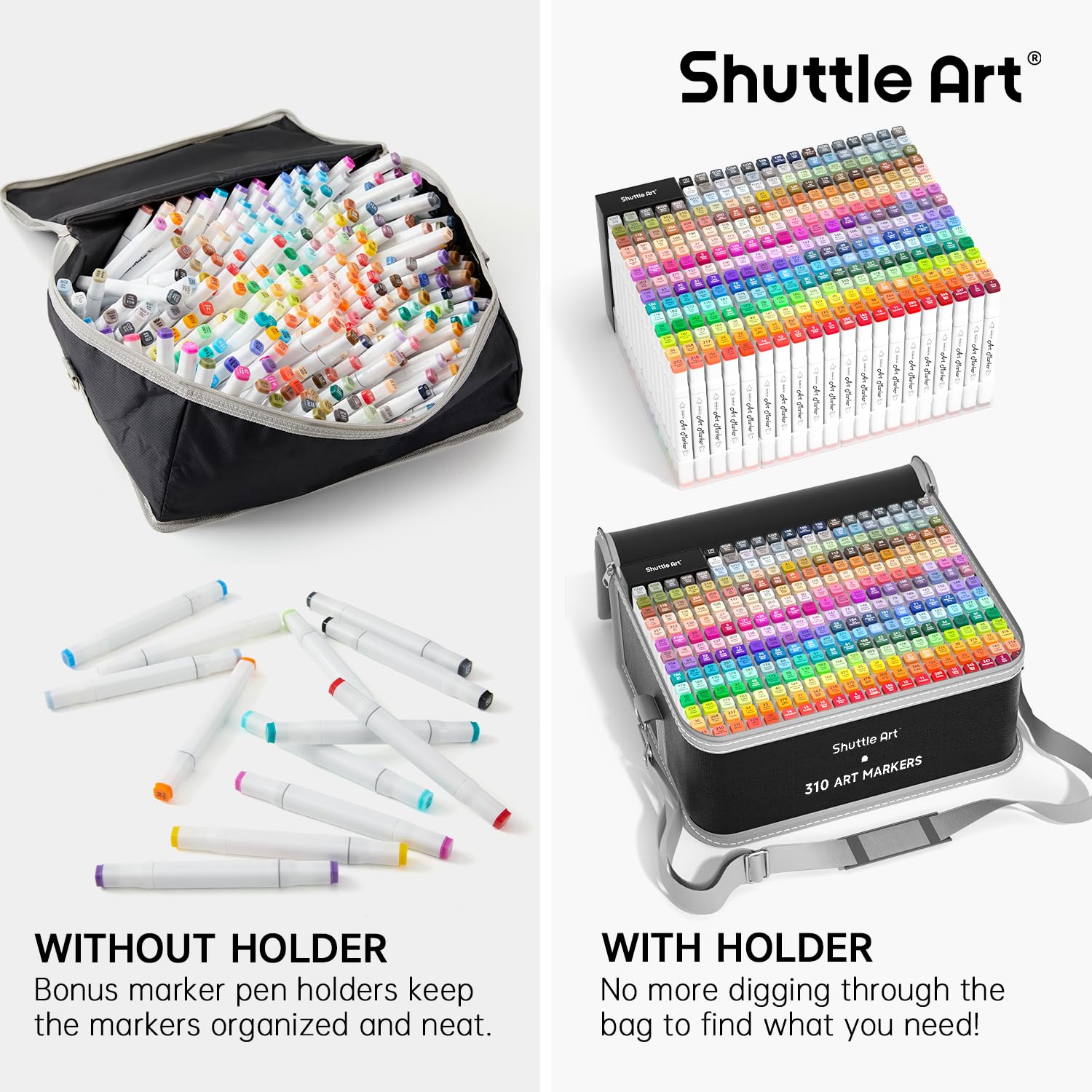 Foto 7 pulgar | Marcadores De Alcohol Shuttle Art  310 Colores  Doble Punta Y Accesorios - Venta Internacional.