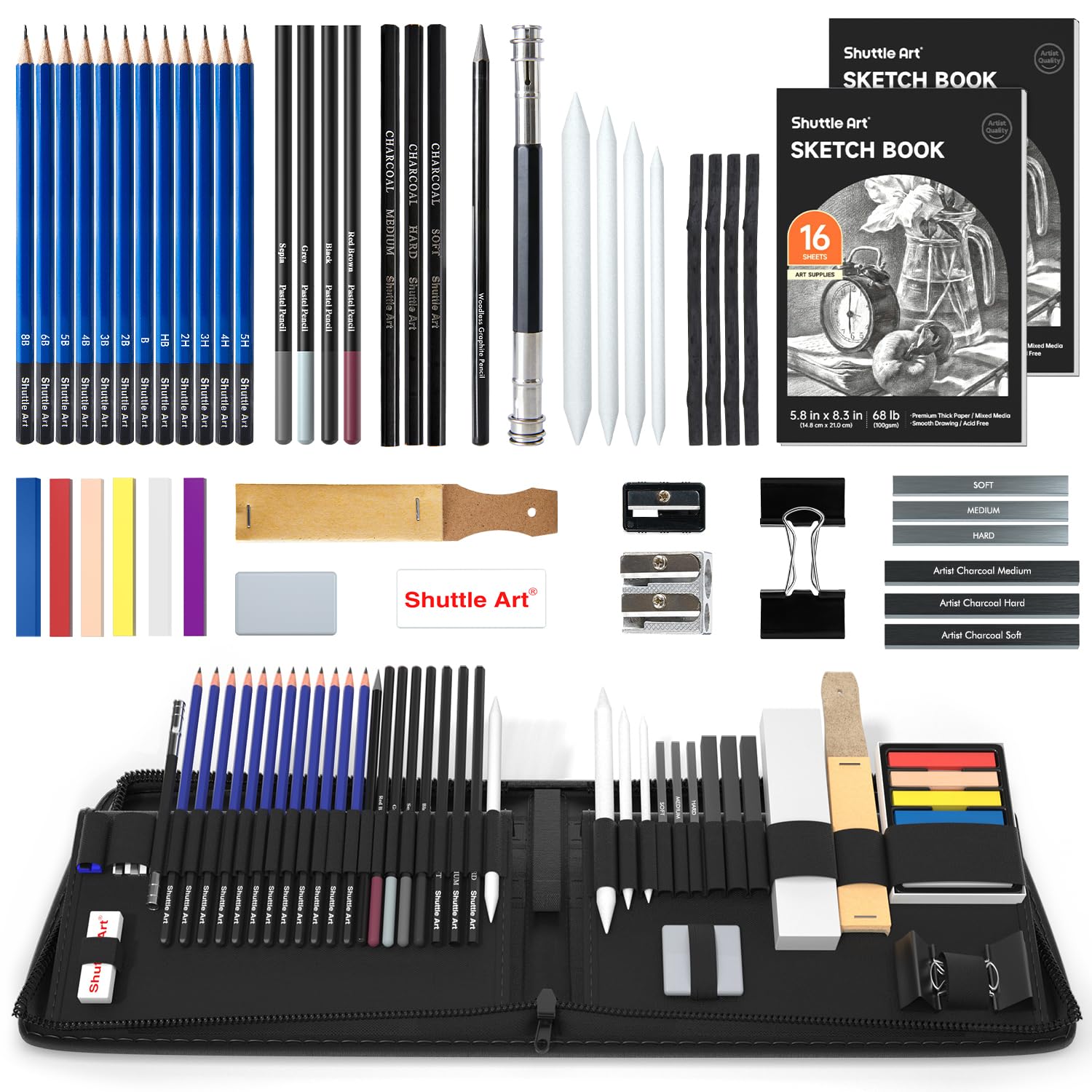 Foto 1 | Juego De Lápices De Dibujo Shuttle Art  Paquete De 52 Con Funda Para Niños Y Adultos - Venta Internacional.
