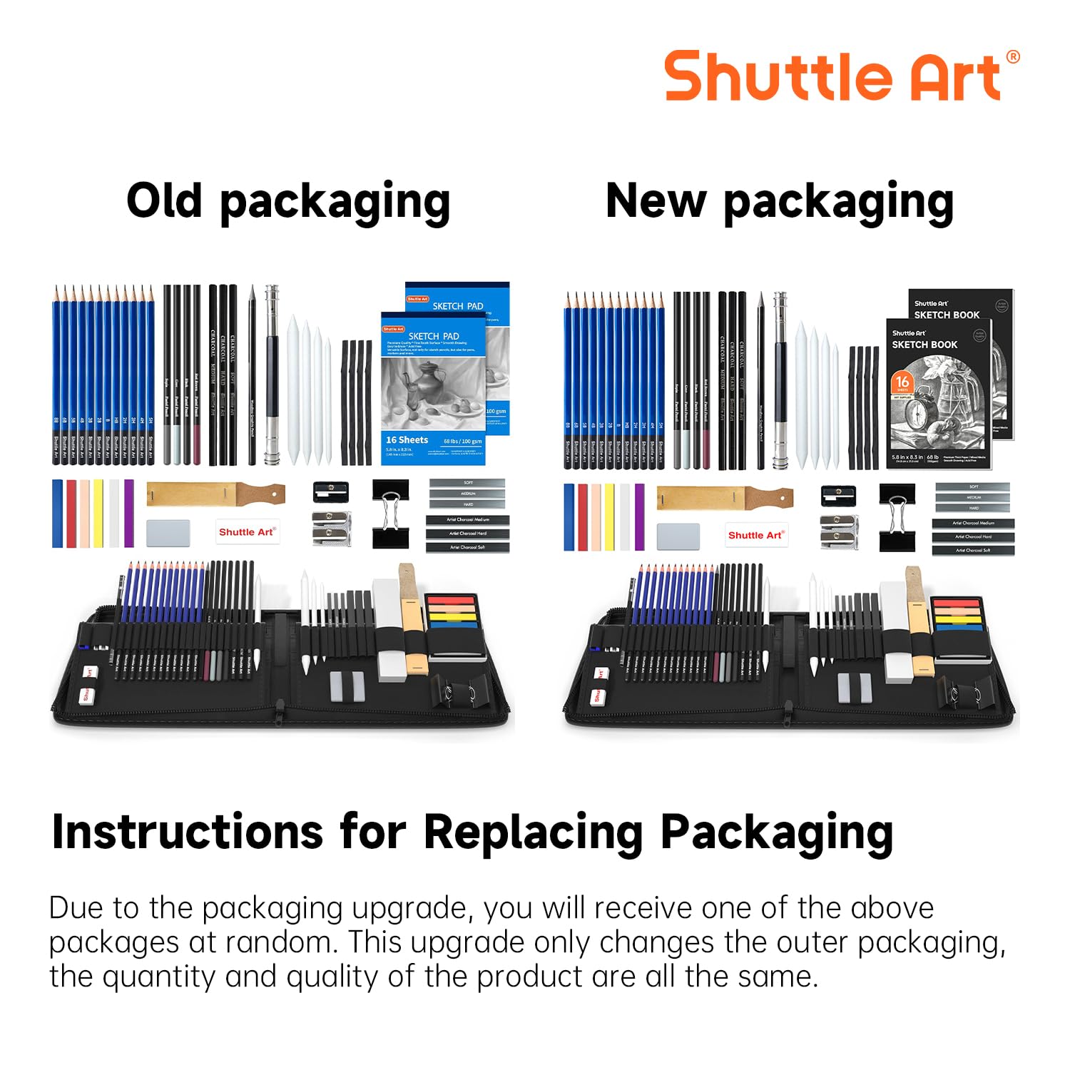 Foto 2 | Juego De Lápices De Dibujo Shuttle Art  Paquete De 52 Con Funda Para Niños Y Adultos - Venta Internacional.