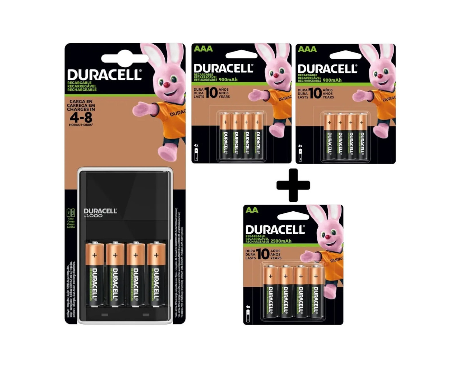 Foto 2 pulgar | Kit Duracell Cargador Recargable con 8 Pilas AA 2,500 mAh + 8 AAA 900 mAh