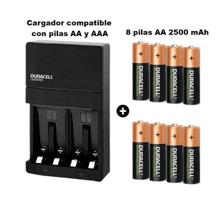 Foto 2 | Cargador de Pilas Duracell 5006074_5006077 color Negro compatible con AA y AAA + 8 Pilas AA 2500 Mah