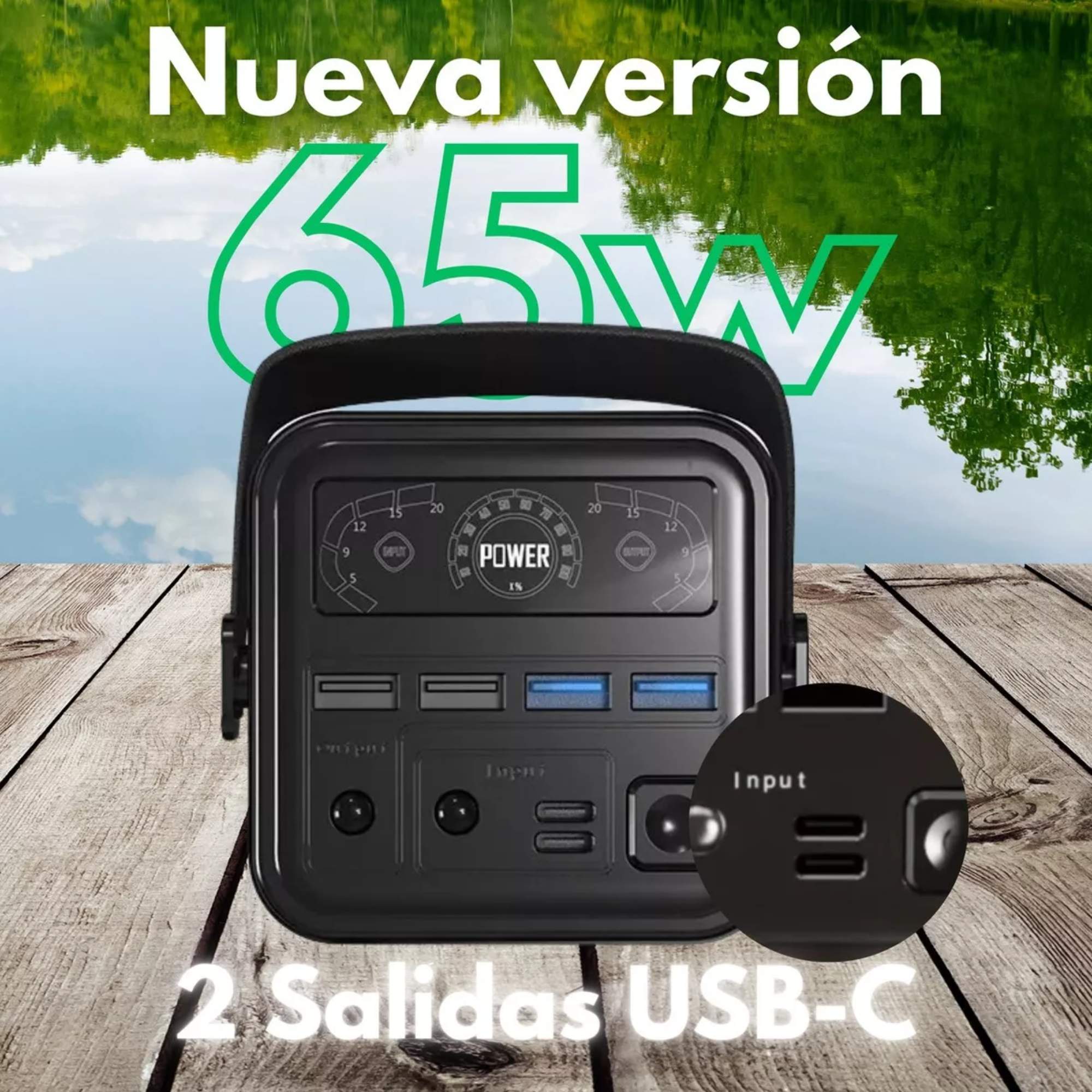 Foto 4 pulgar | Set Power Bank 60,000 Mah Bateria Portatil + Panel Solar 60w Carga Sostenible, Panel De Luz Solar, Cargador Exter