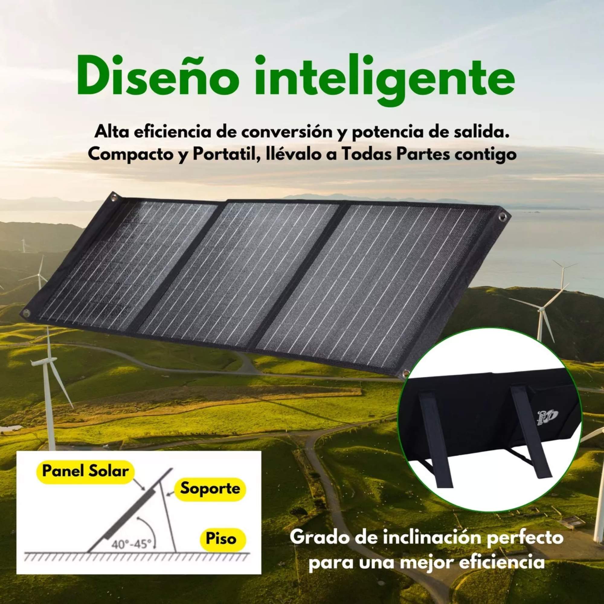 Foto 6 pulgar | Set Power Bank 60,000 Mah Bateria Portatil + Panel Solar 60w Carga Sostenible, Panel De Luz Solar, Cargador Exter