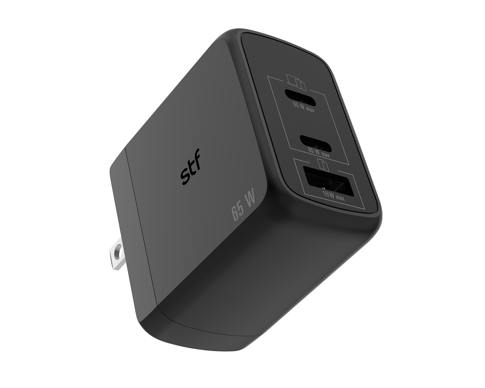 Foto 6 pulgar | Cargador de Pared STF Gan 65W con 3 Salidas Ultra Rápidas para Celular