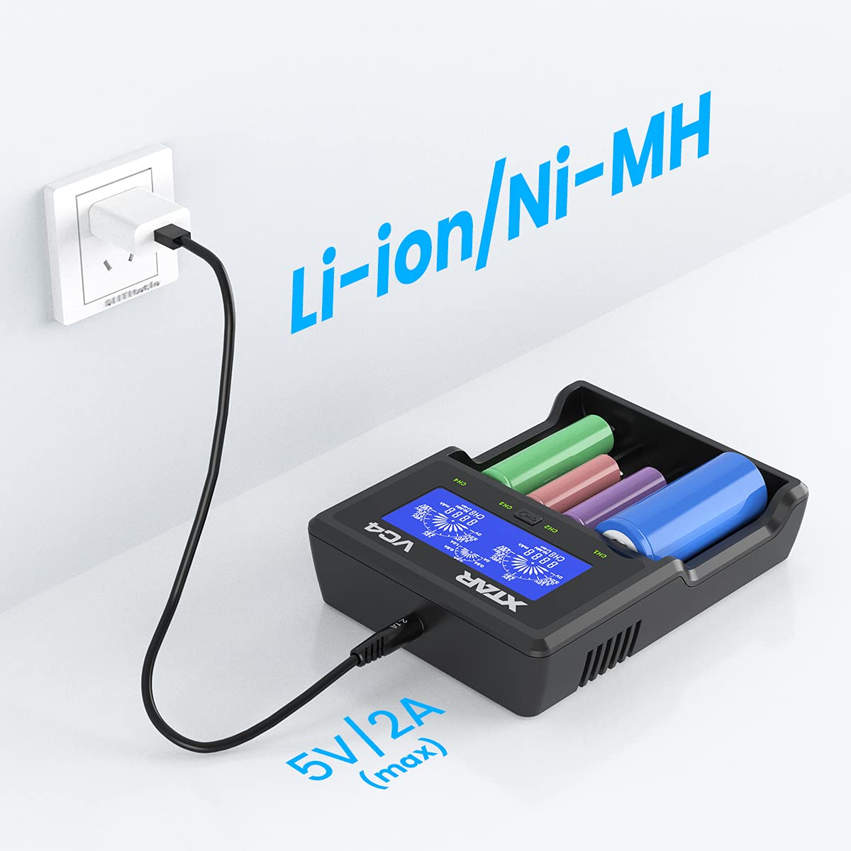Foto 2 | Cargador Xtar Vc4 Para Baterías De Iones De Litio Y Ni-mh - Venta Internacional.
