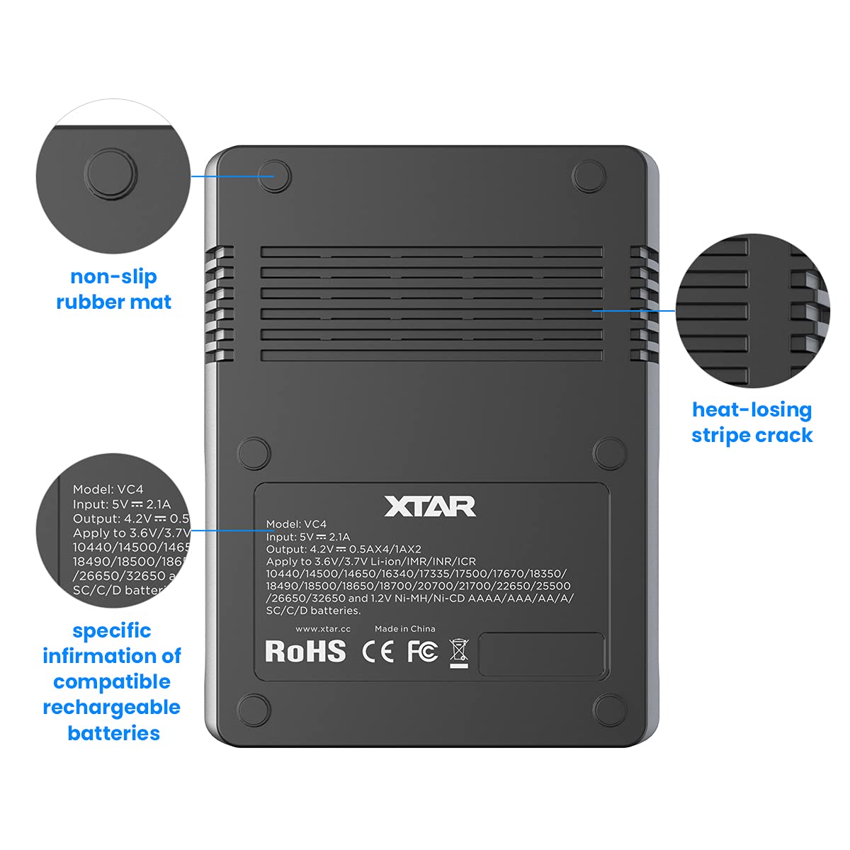 Foto 6 | Cargador Xtar Vc4 Para Baterías De Iones De Litio Y Ni-mh - Venta Internacional.