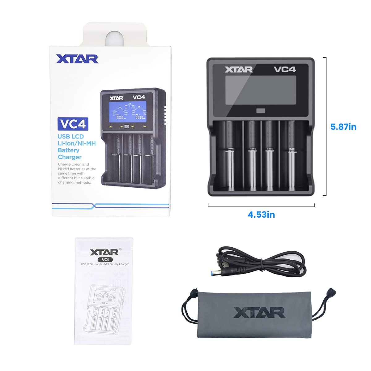Foto 8 pulgar | Cargador Xtar Vc4 Para Baterías De Iones De Litio Y Ni-mh - Venta Internacional.