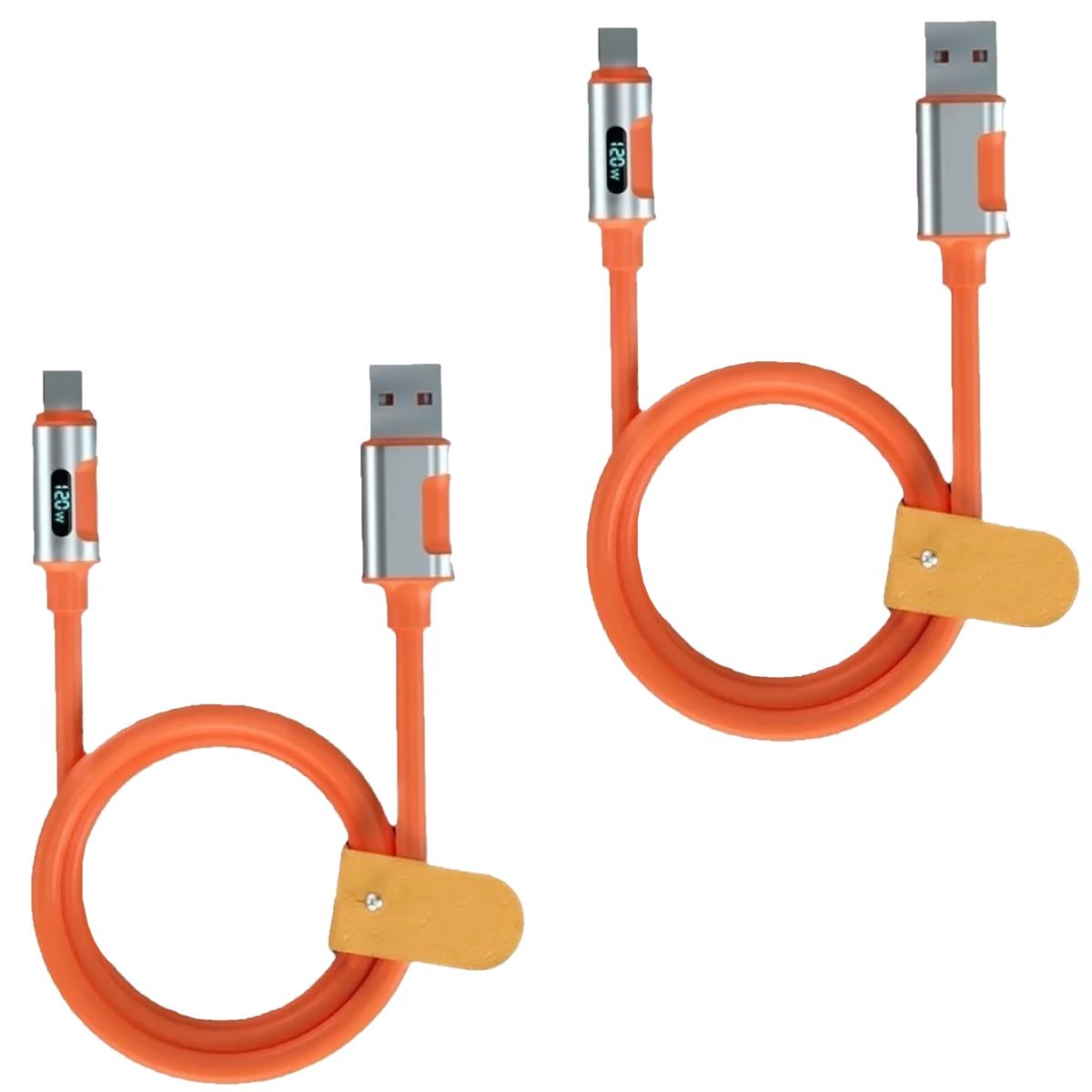 Cable Usb Tipo Chotshot Mxubs-002 2 Piezas Naranja