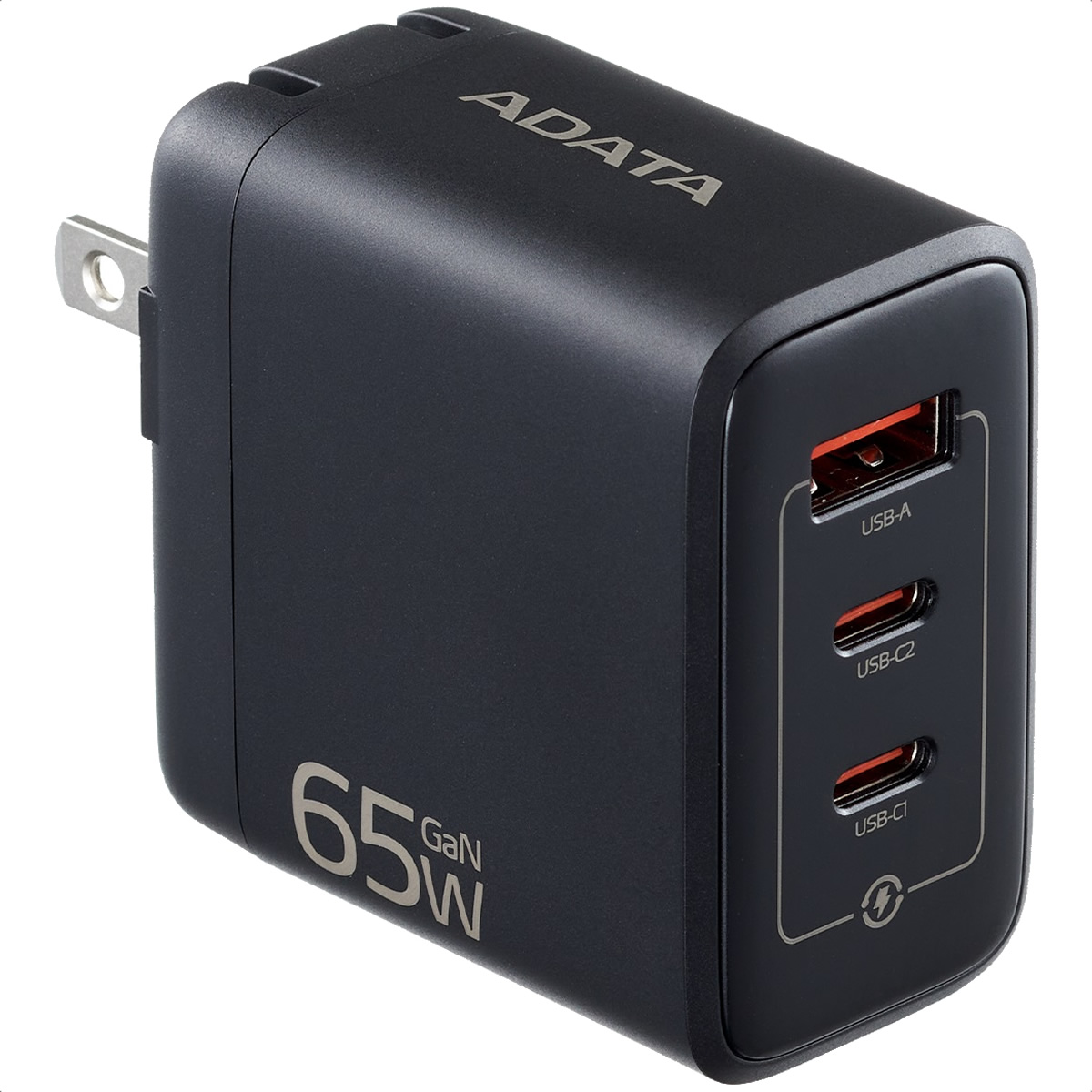 Foto 2 pulgar | Cargador de Pared ADATA Gan 65W USB-C y USB-A Negro