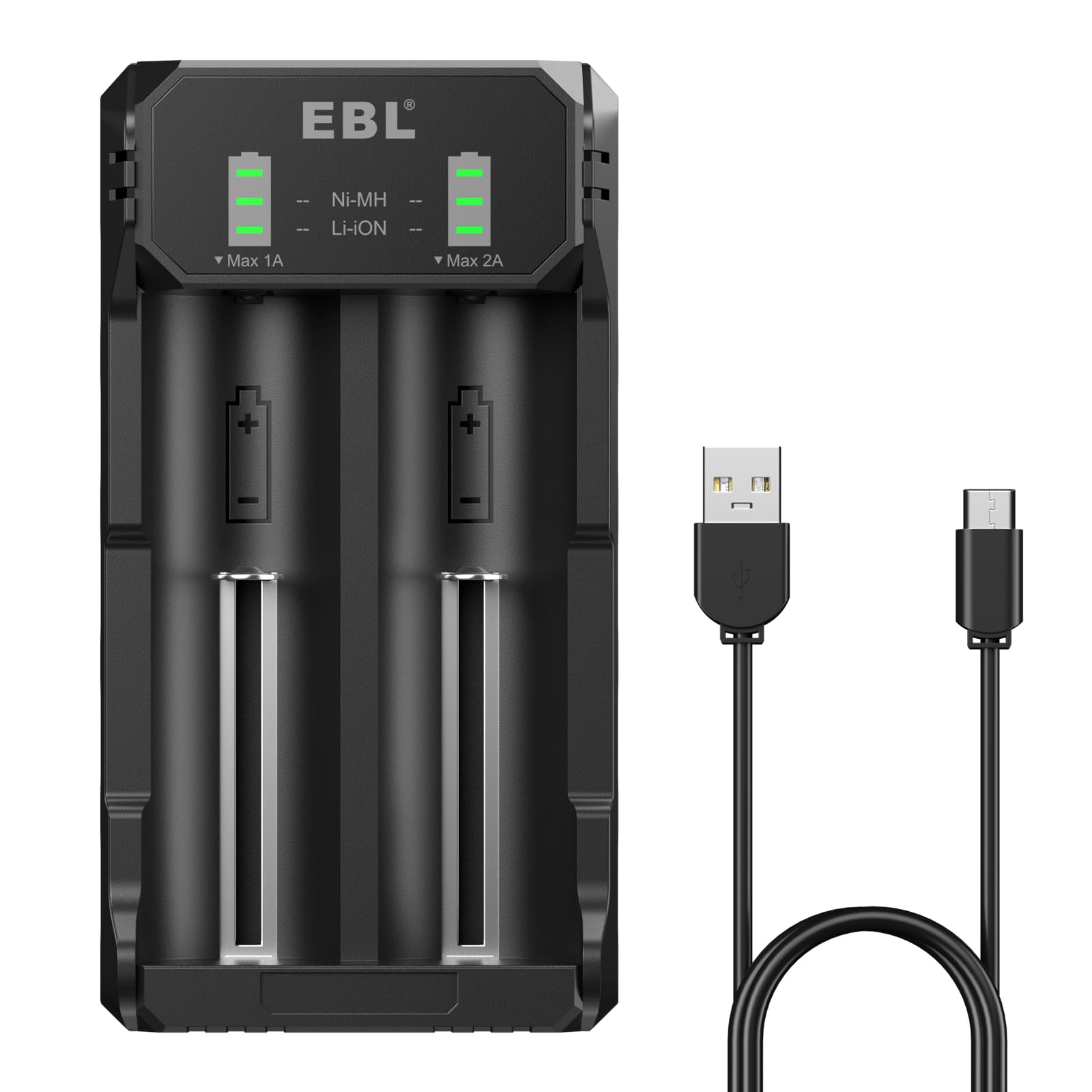 Cargador De Batería Ebl Smart Rapid Para Iones De Litio 26650 18650 21700 - Venta Internacional.