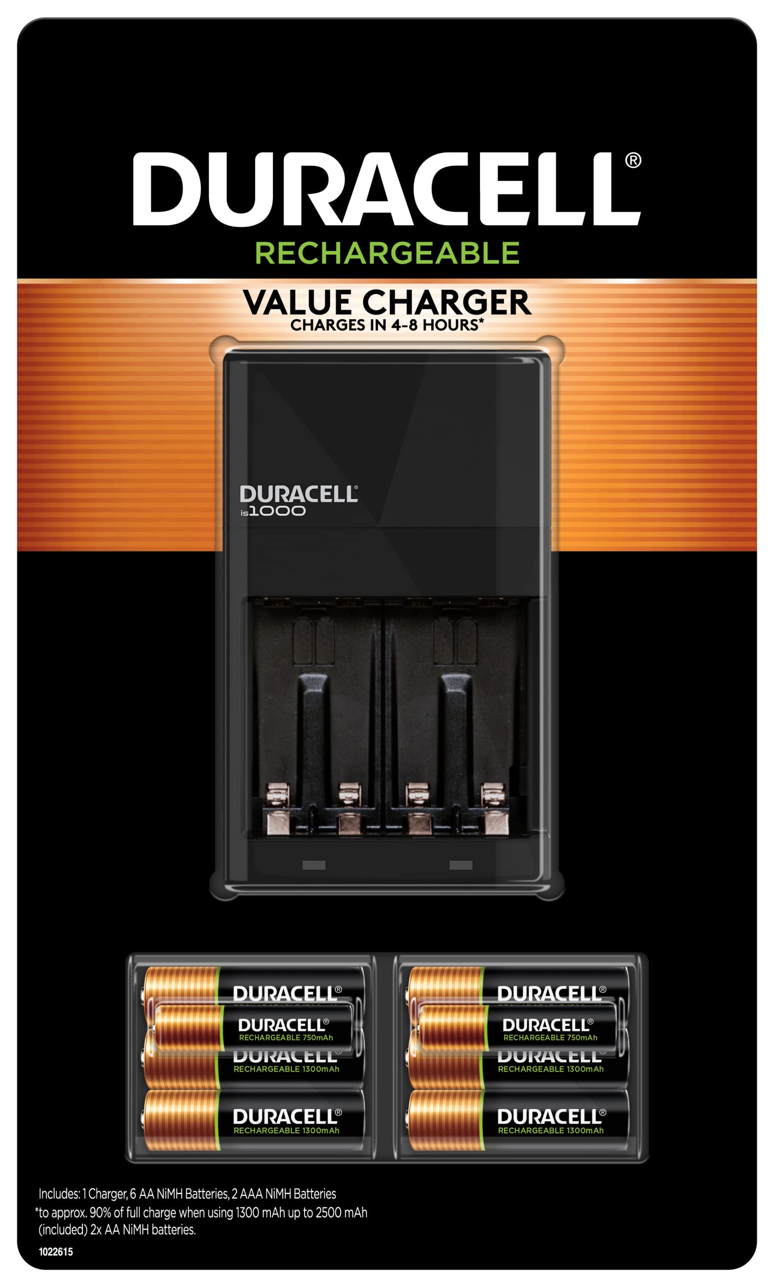 Cargador De Baterías Duracell Ion Speed 1000 Con 6 Pilas Aa Y 2 Pilas Aaa - Venta Internacional.