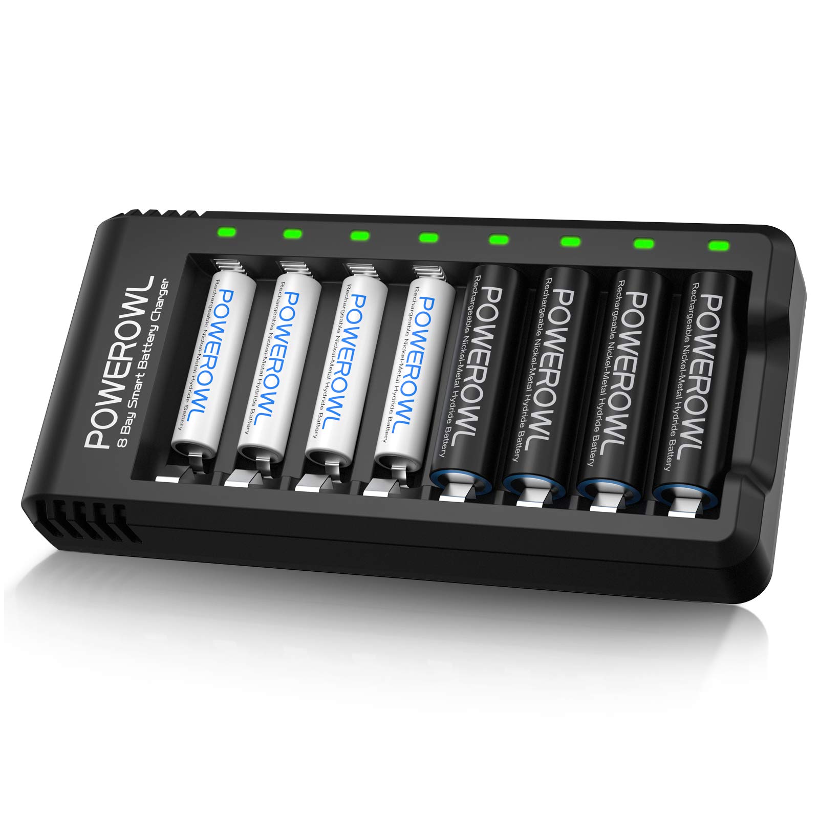 Cargador De Baterías Recargables Powerowl Aa 2800 Mah X4 Y Aaa X4 - Venta Internacional.