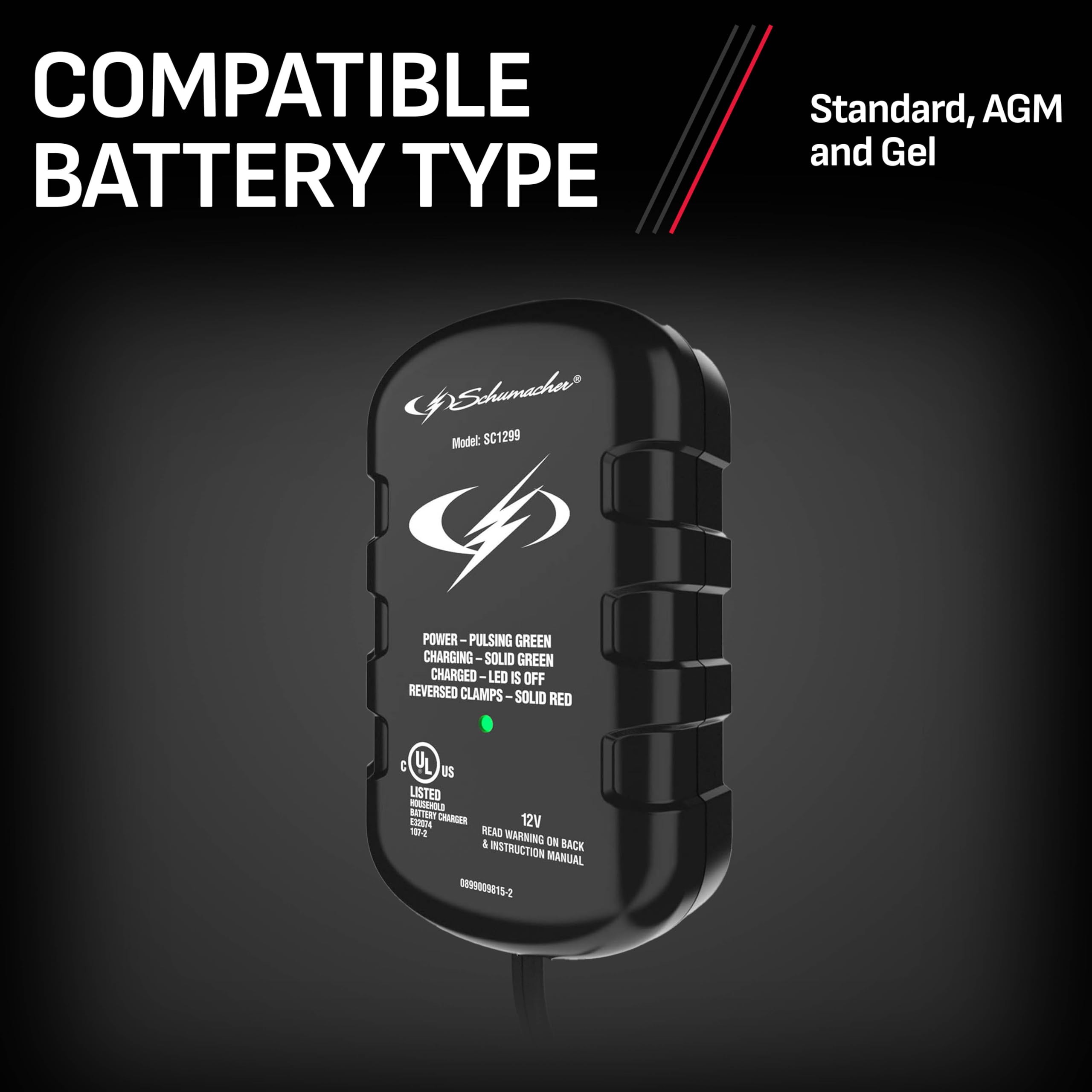 Foto 2 | Mantenedor De Baterías Schumacher Electric Sc1299 0.8a 12v - Venta Internacional.
