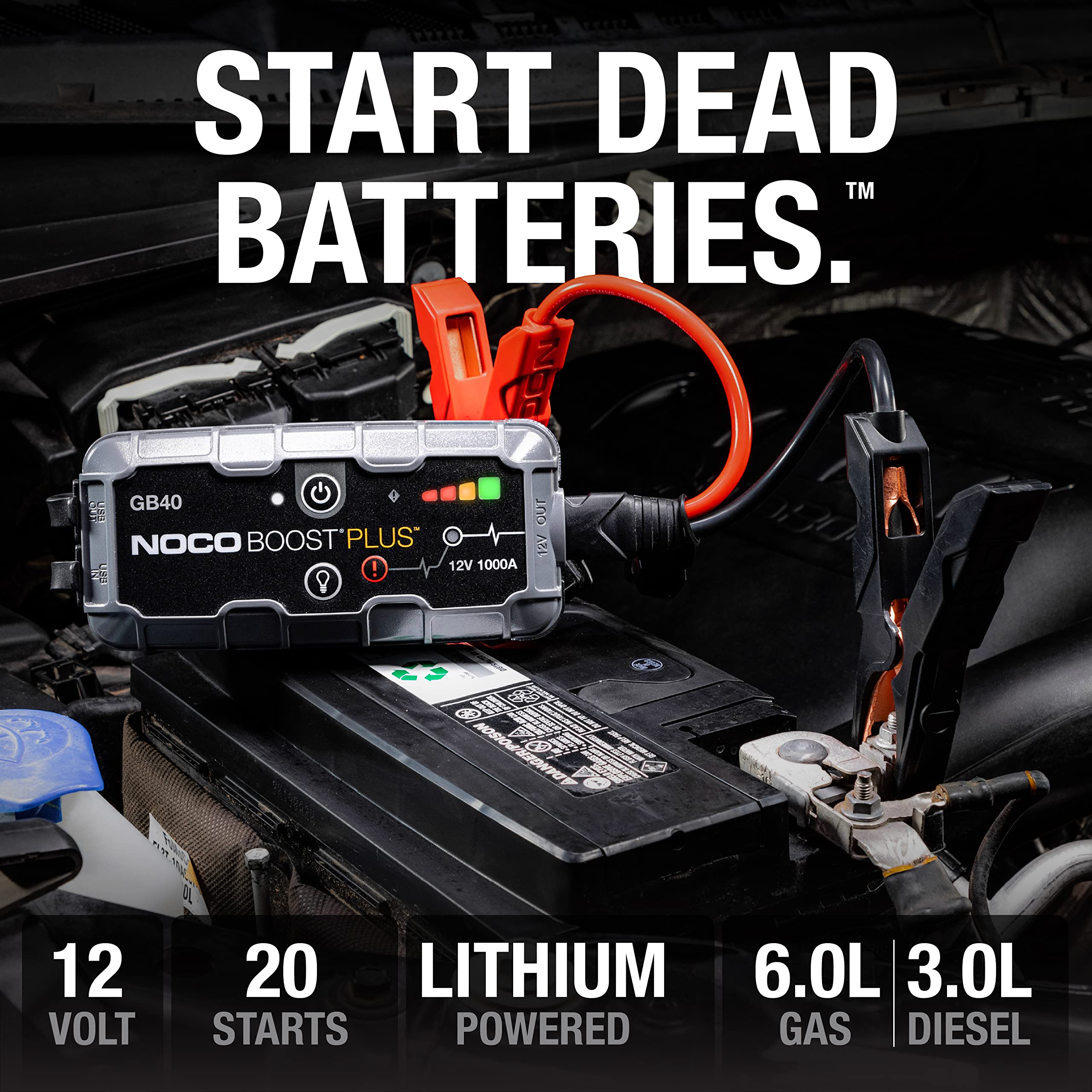 Foto 3 pulgar | Batería De Coche Jump Starter Noco Boost Plus Gb40 1000a 12v - Venta Internacional.