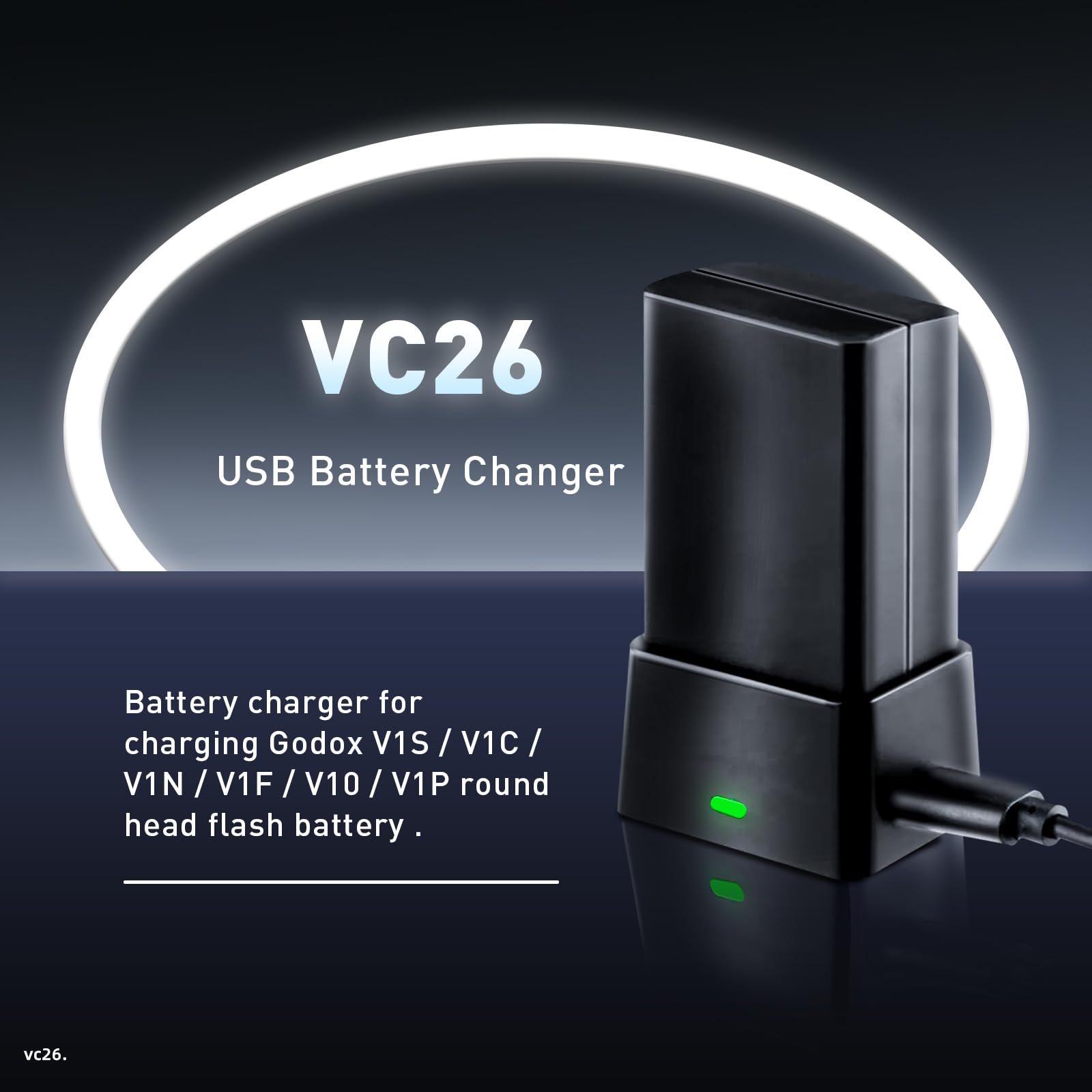 Foto 3 pulgar | Cargador De Batería Godox Vc26 Usb Dc 5v 2.0a Para V860iiic Flash - Venta Internacional.