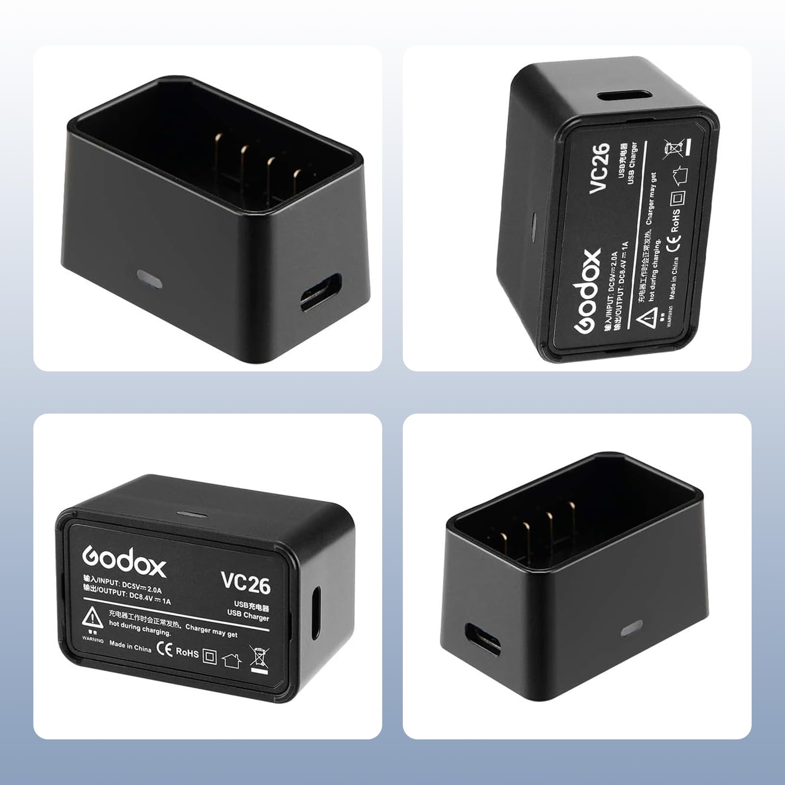 Foto 5 pulgar | Cargador De Batería Godox Vc26 Usb Dc 5v 2.0a Para V860iiic Flash - Venta Internacional.