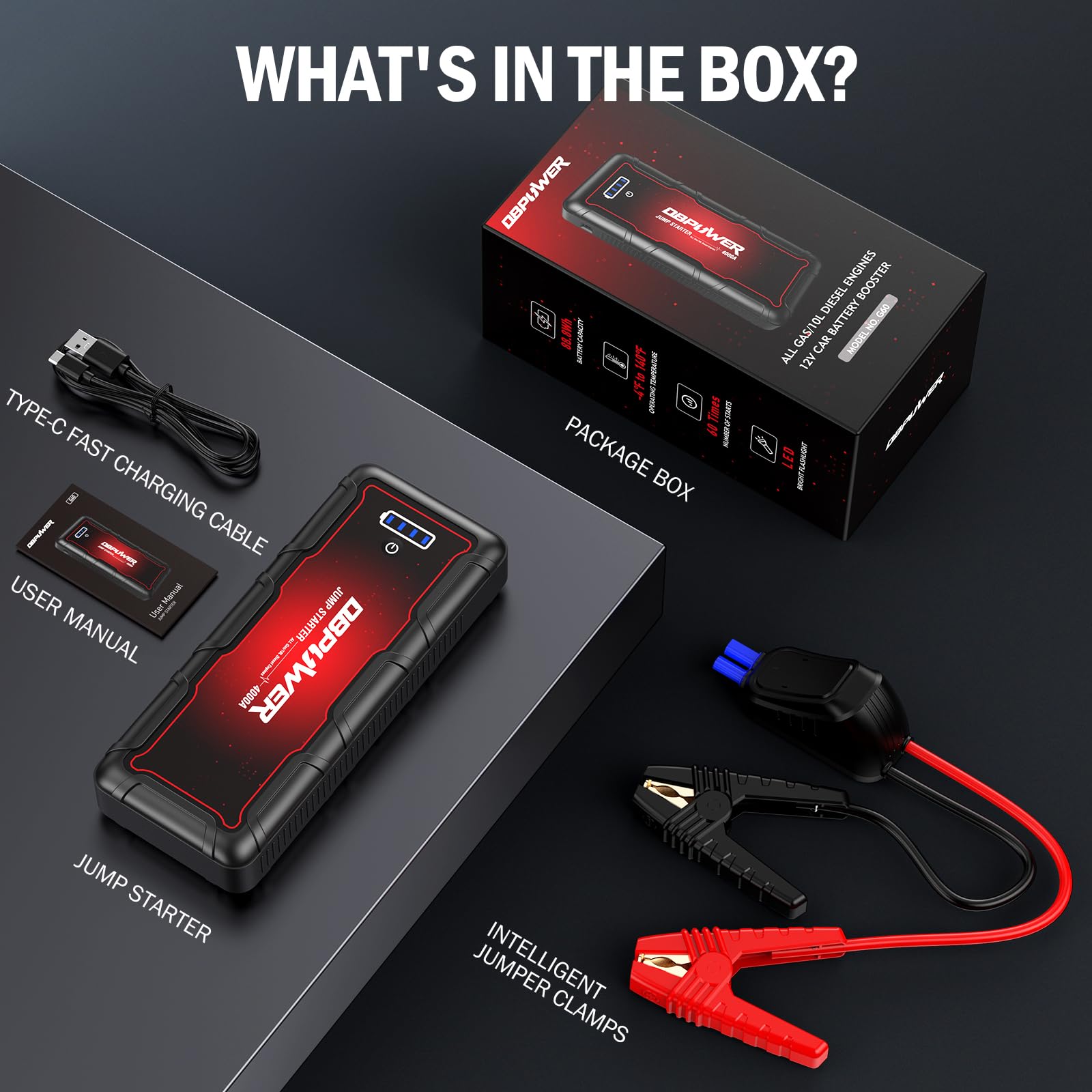 Foto 7 | Coche Portátil Jump Starter Dbpower G60 4000a Peak 88,8 Wh - Venta Internacional.