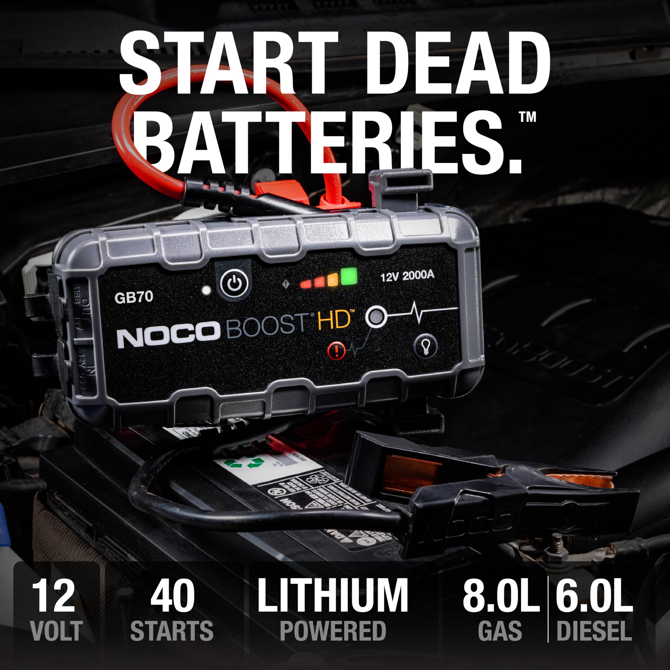 Foto 3 pulgar | Batería De Coche Jump Starter Noco Boost Hd Gb70 2000a 12v - Venta Internacional.