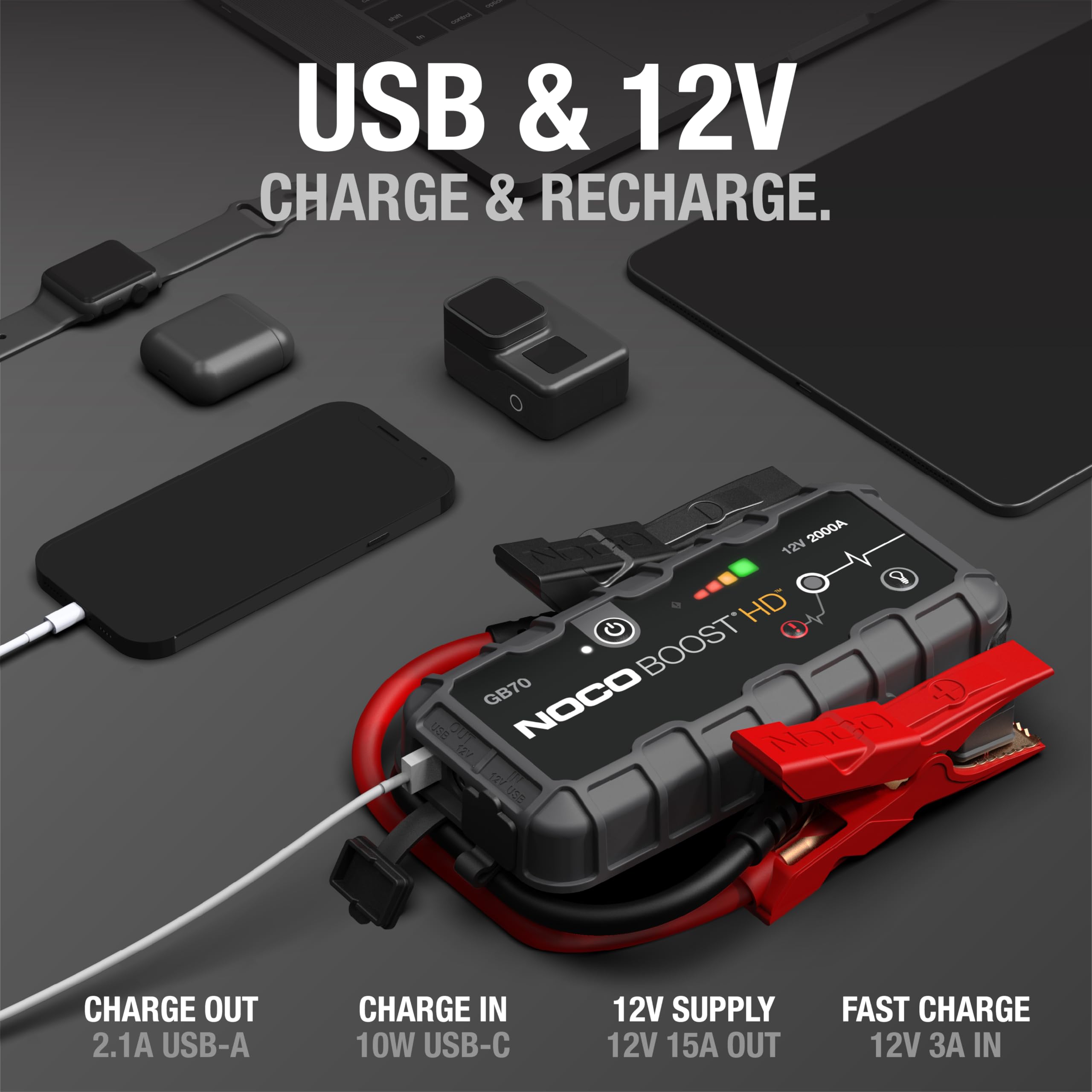 Foto 6 pulgar | Batería De Coche Jump Starter Noco Boost Hd Gb70 2000a 12v - Venta Internacional.