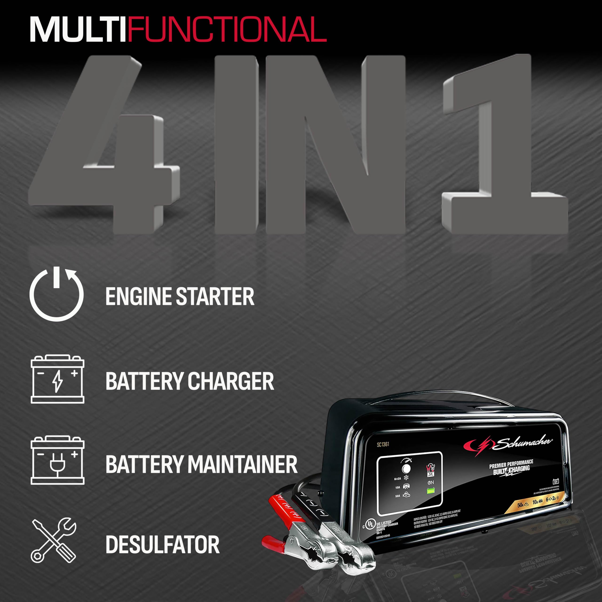 Foto 2 | Cargador De Baterías Y Motor De Arranque Schumacher Sc1361 12v - Venta Internacional.