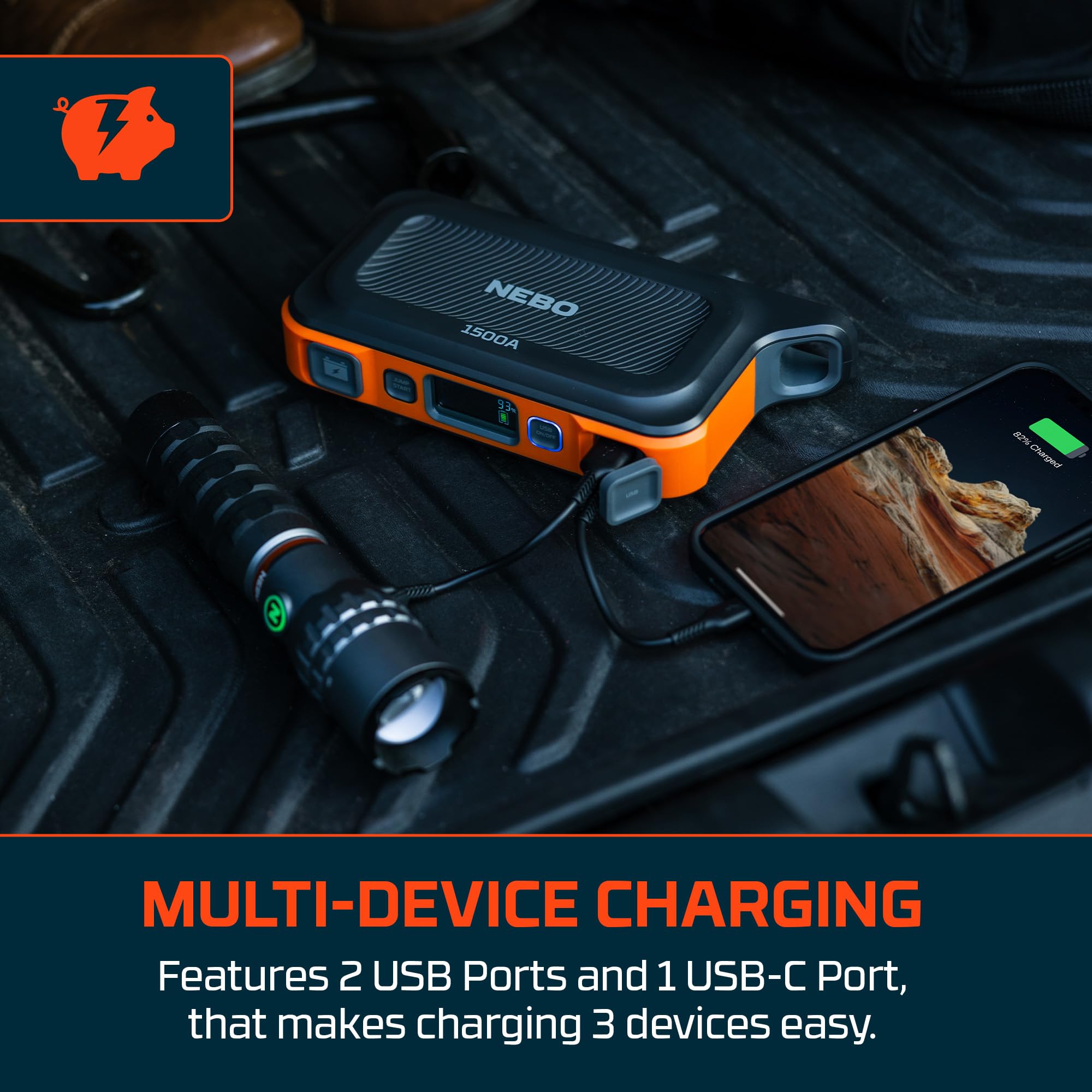 Foto 6 | Batería De Coche Portátil Jump Starter Nebo 1500a 29,9 Wh - Venta Internacional.